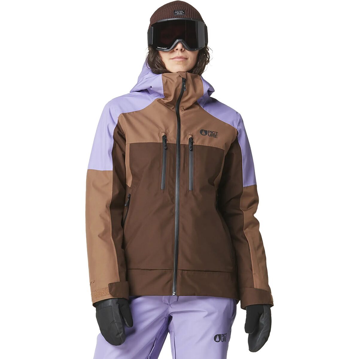 Image of Picture Organic Exa Jacket - Women's Paisley Purple/Cocoa/Chicory Coffee, XS