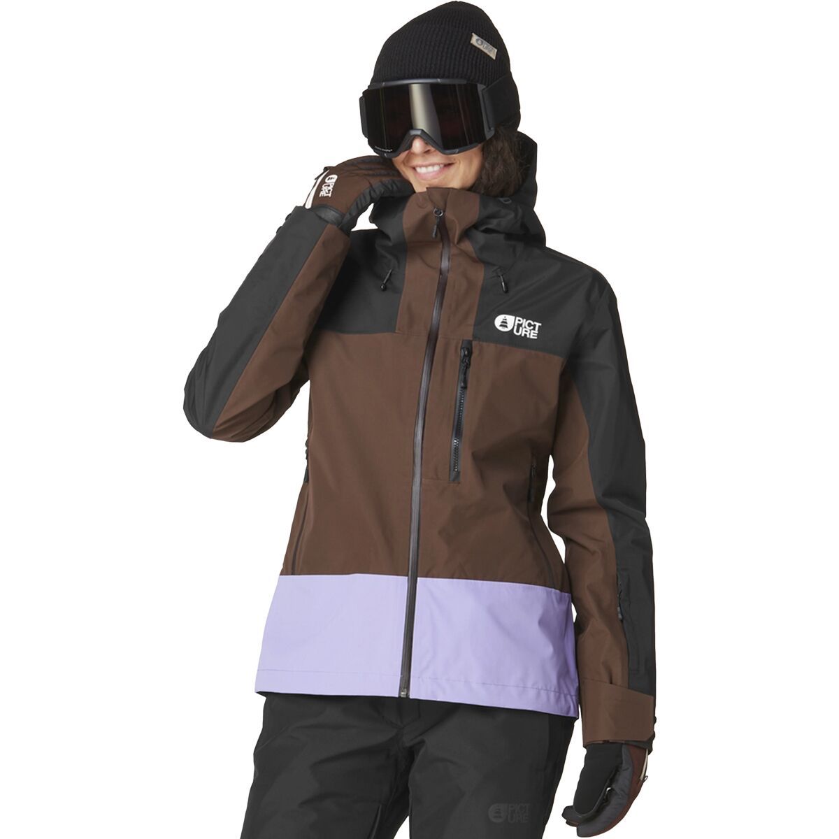 Picture Organic Sylva 3L Jacket - Women's Black/Chicory Coffee/Paisley Purple, S