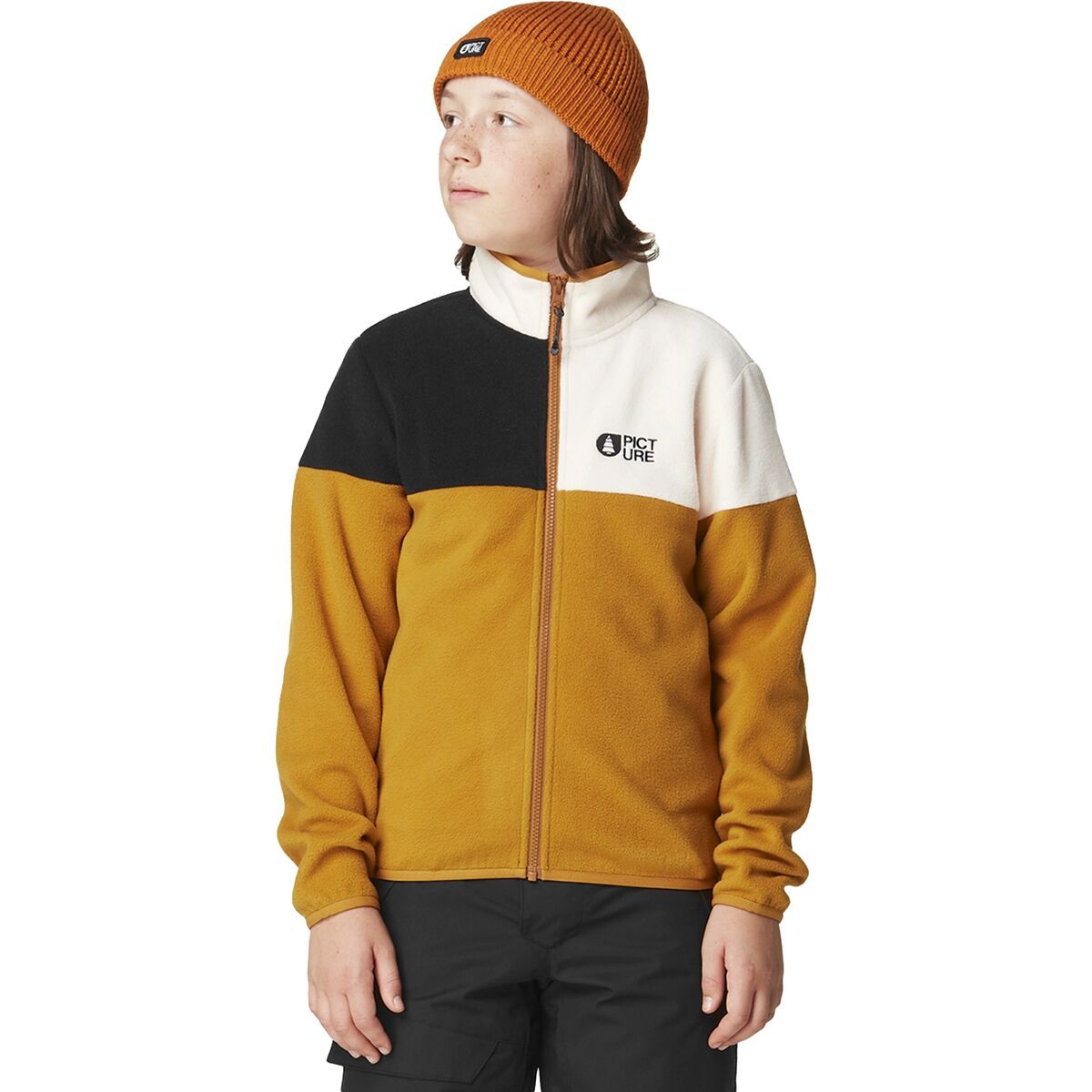 Image of Picture Organic Pipoa Fleece Jacket - Girls' Black Vanilla Orchid, 12