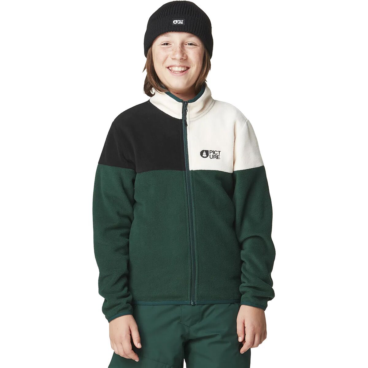 Image of Picture Organic Pipoa Fleece Jacket - Kids' Pdrsa Pine Black Vanilla, 14