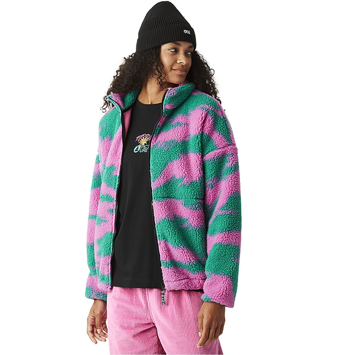 Image of Picture Organic Gypsi Zip Fleece Jacket - Women's Retro Bliss Print, S