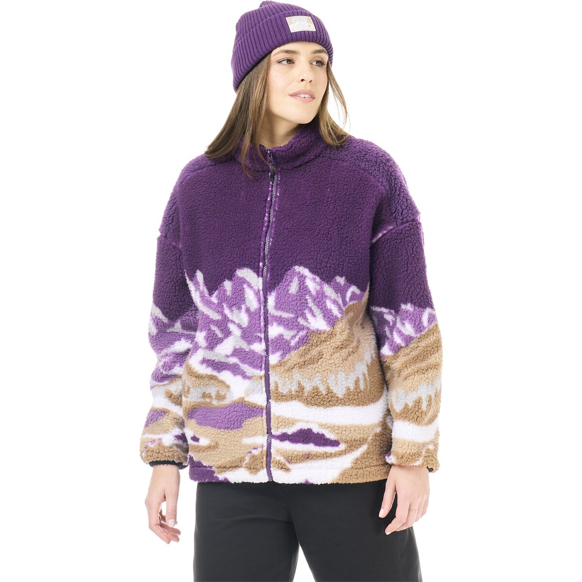 Image of Picture Organic Nyss Zip Fleece Jacket - Women's Landscape Grape, L