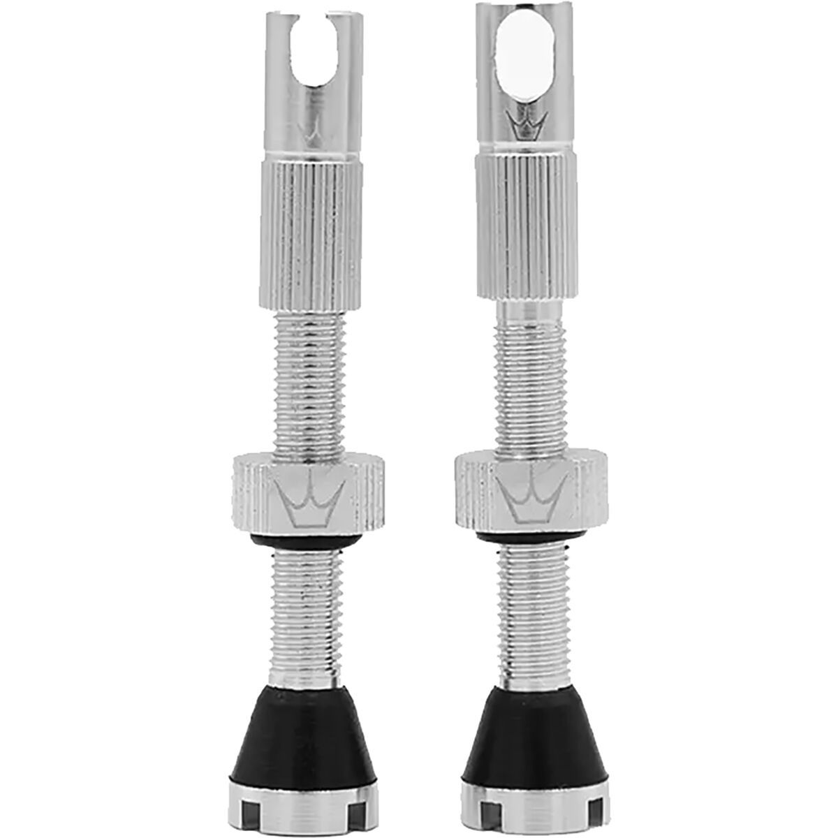 Image of Peaty's Alloy Presta Valve Stem, 42mm, Pair 2024 Silver, One Size