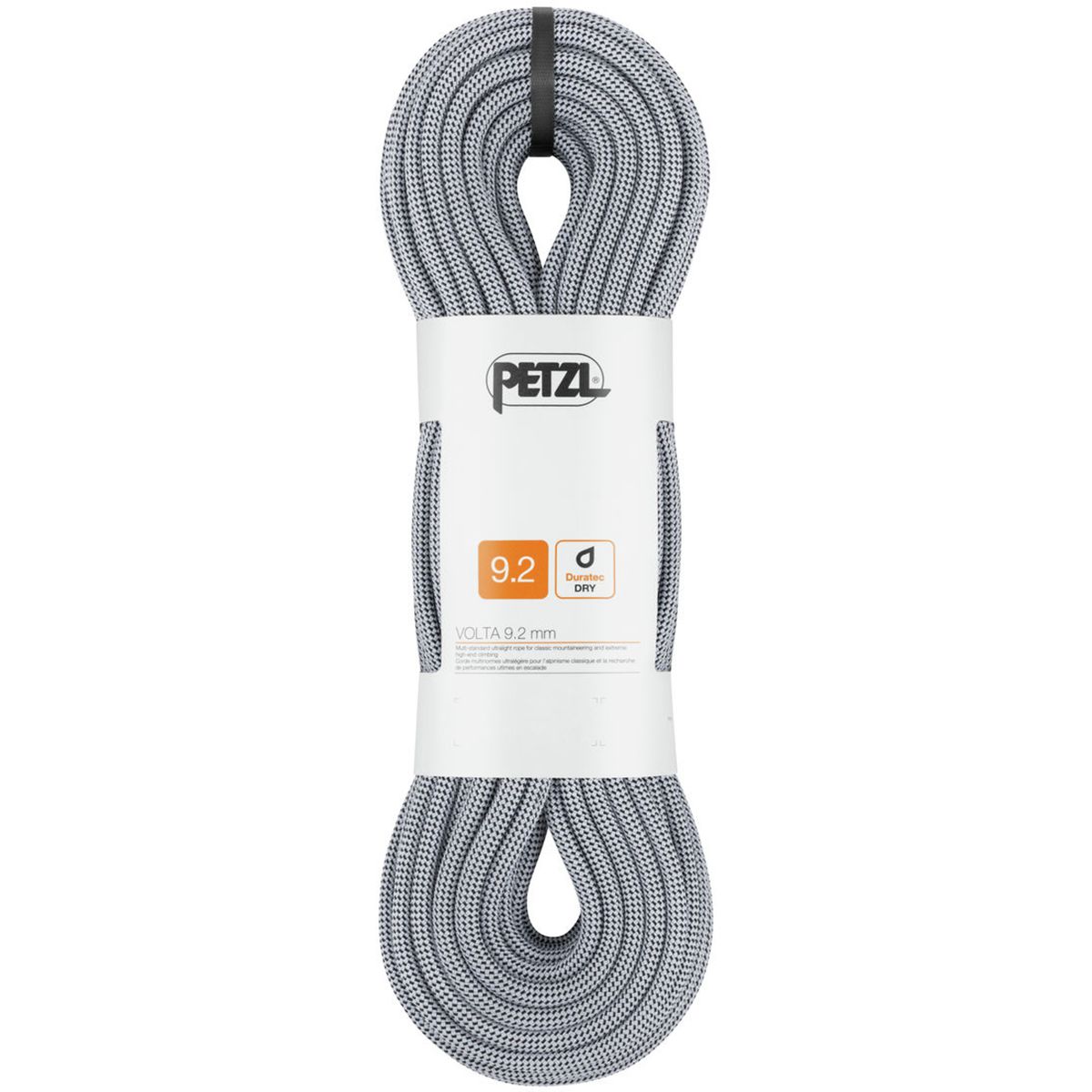 Image of Petzl Volta Dry Climbing Rope - 9.2mm Gray, 70m