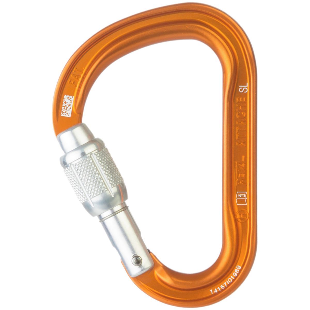 Petzl Attache Locking Carabiner Orange, Screw-Lock
