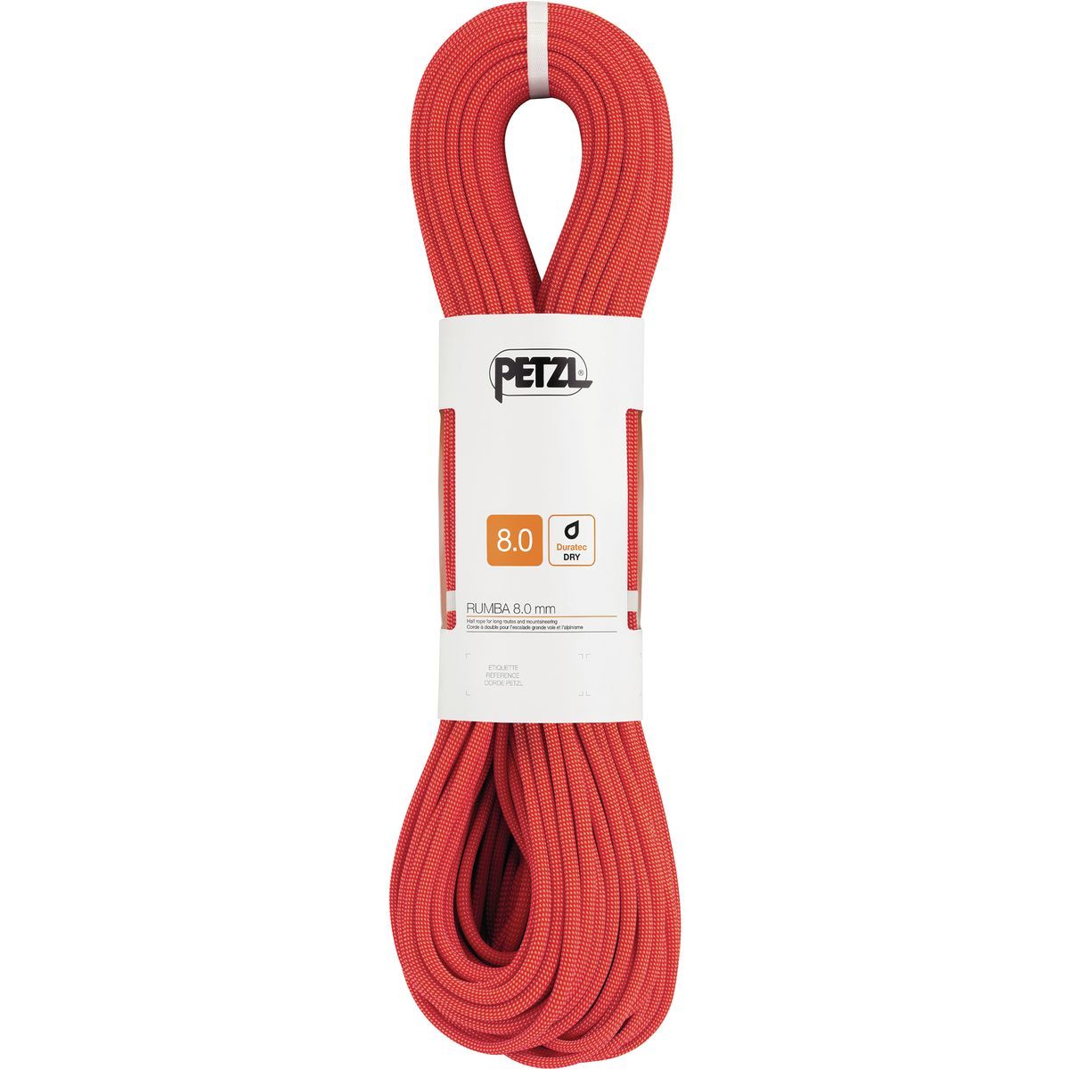 Image of Petzl Rumba Dry 8.0mm Half Rope Red, 50m