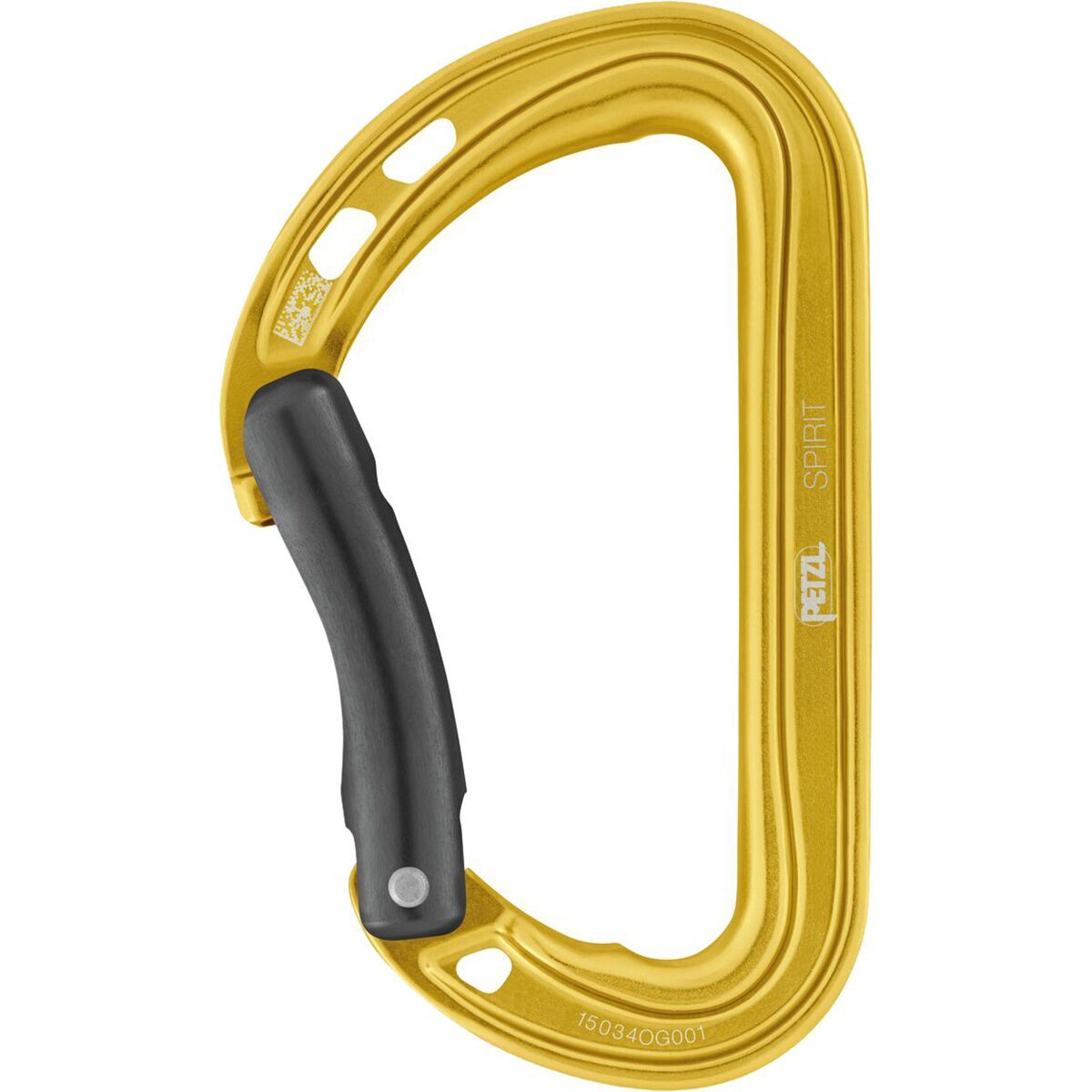 Image of Petzl Spirit Carabiner Yellow, Bent Gate