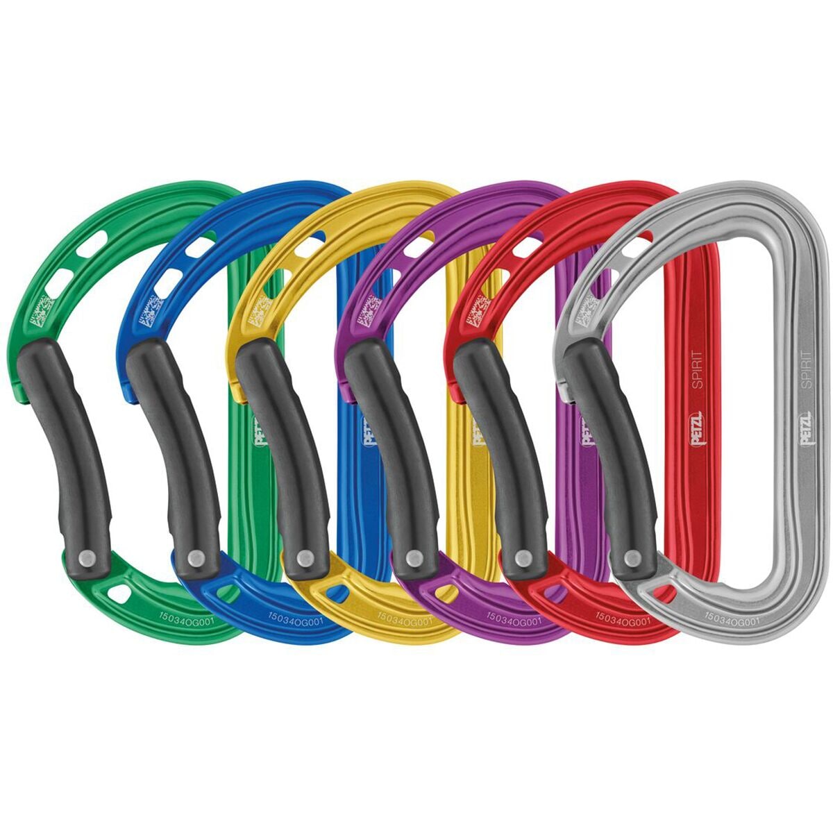 Image of Petzl Spirit Carabiner - 6-Pack Assorted, Bent Gate