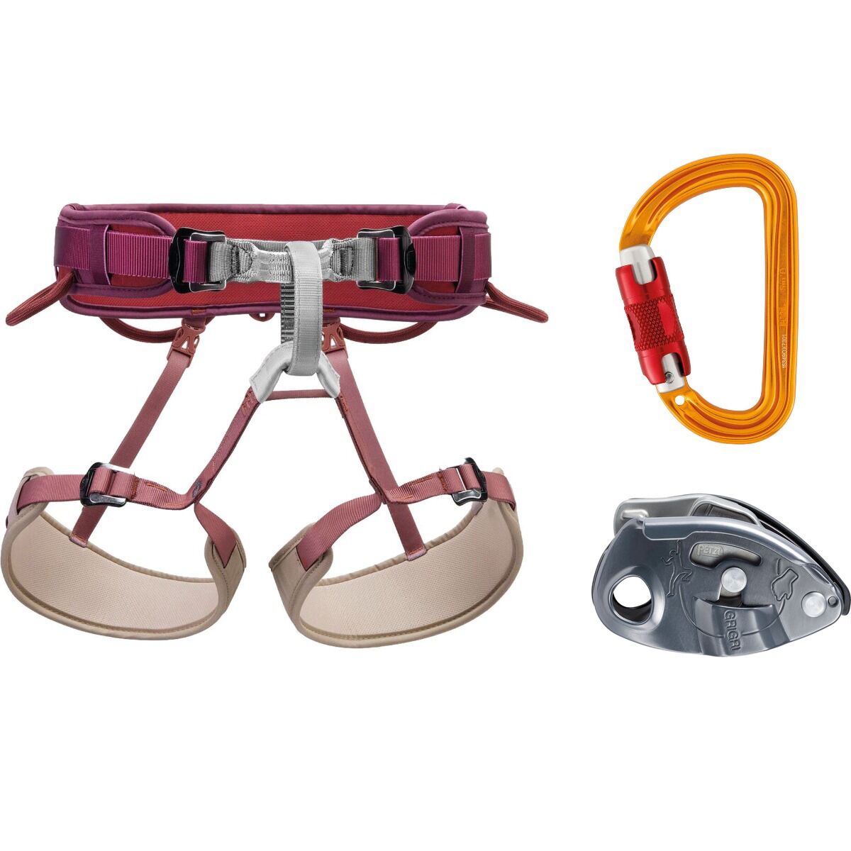 Image of Petzl Corax Harness Package Dark Red, Gray, One Color, 1, One Size, One Size
