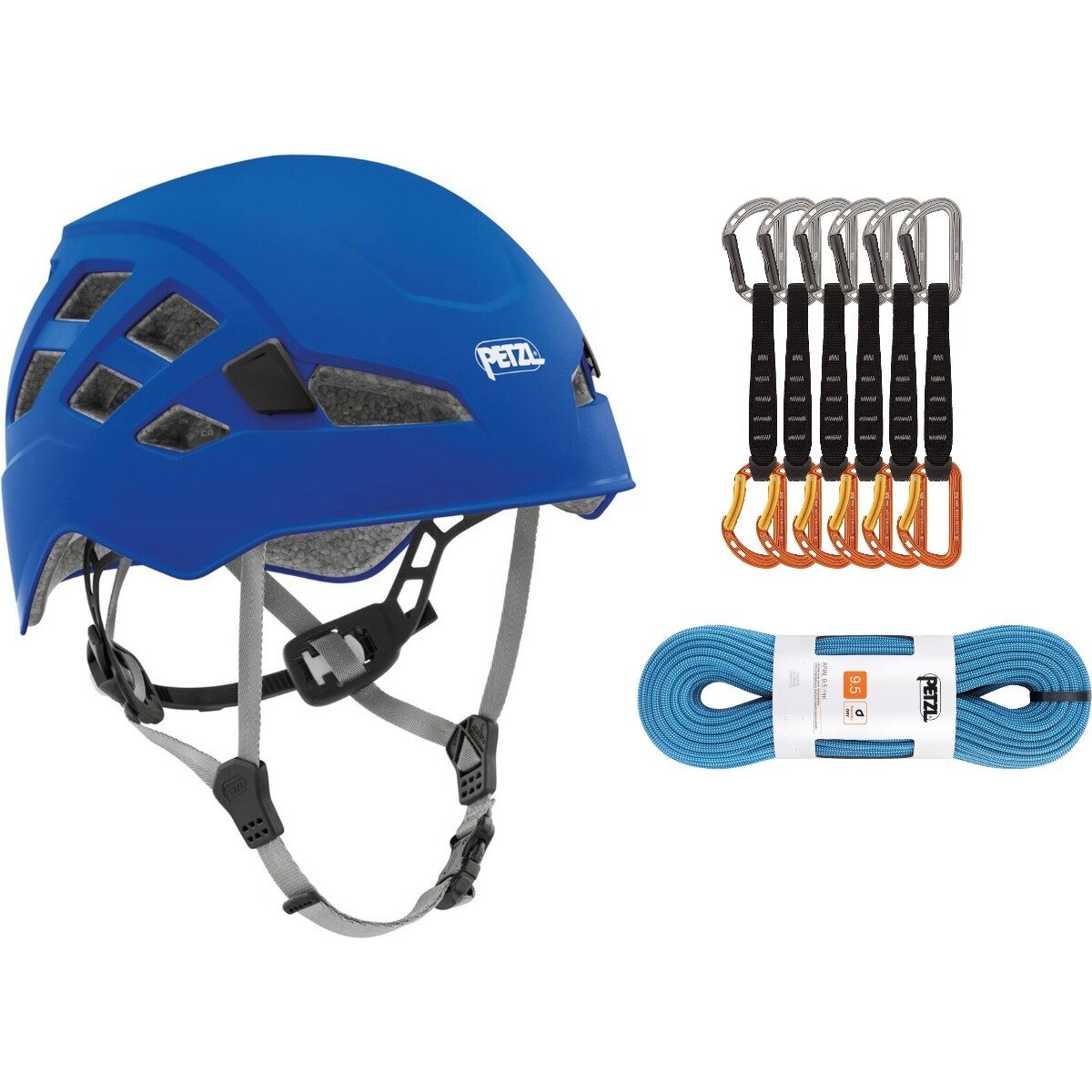 Image of Petzl Sport Climbing Starter Package Blue, Blue, One Color, 70m, S/M, 17cm