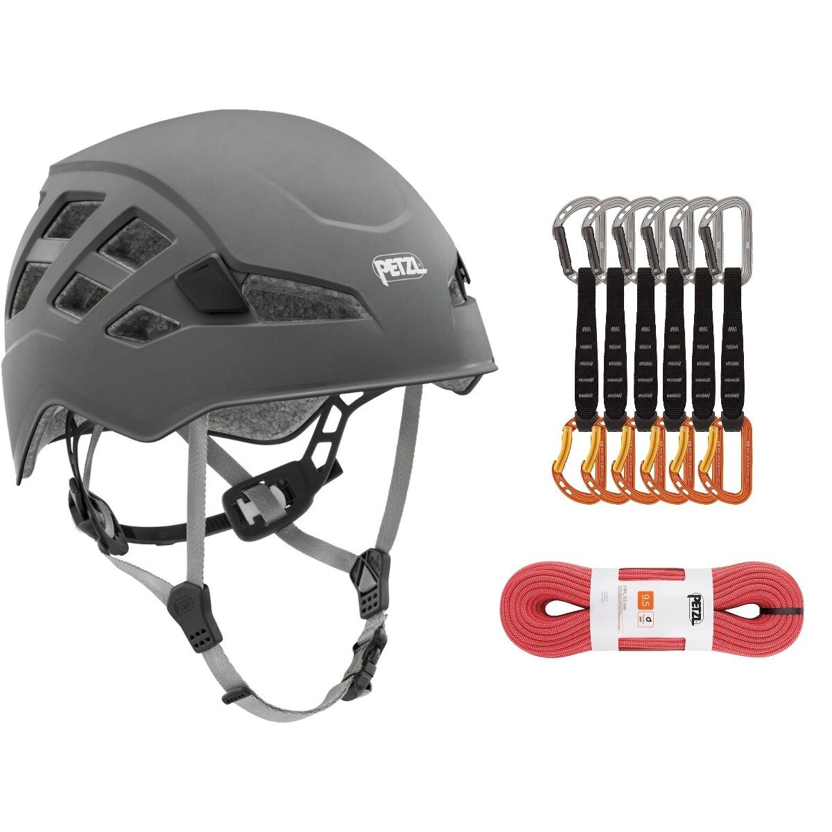 Image of Petzl Sport Climbing Starter Package Red, Grey, One Color, 70m, S/M, 17cm