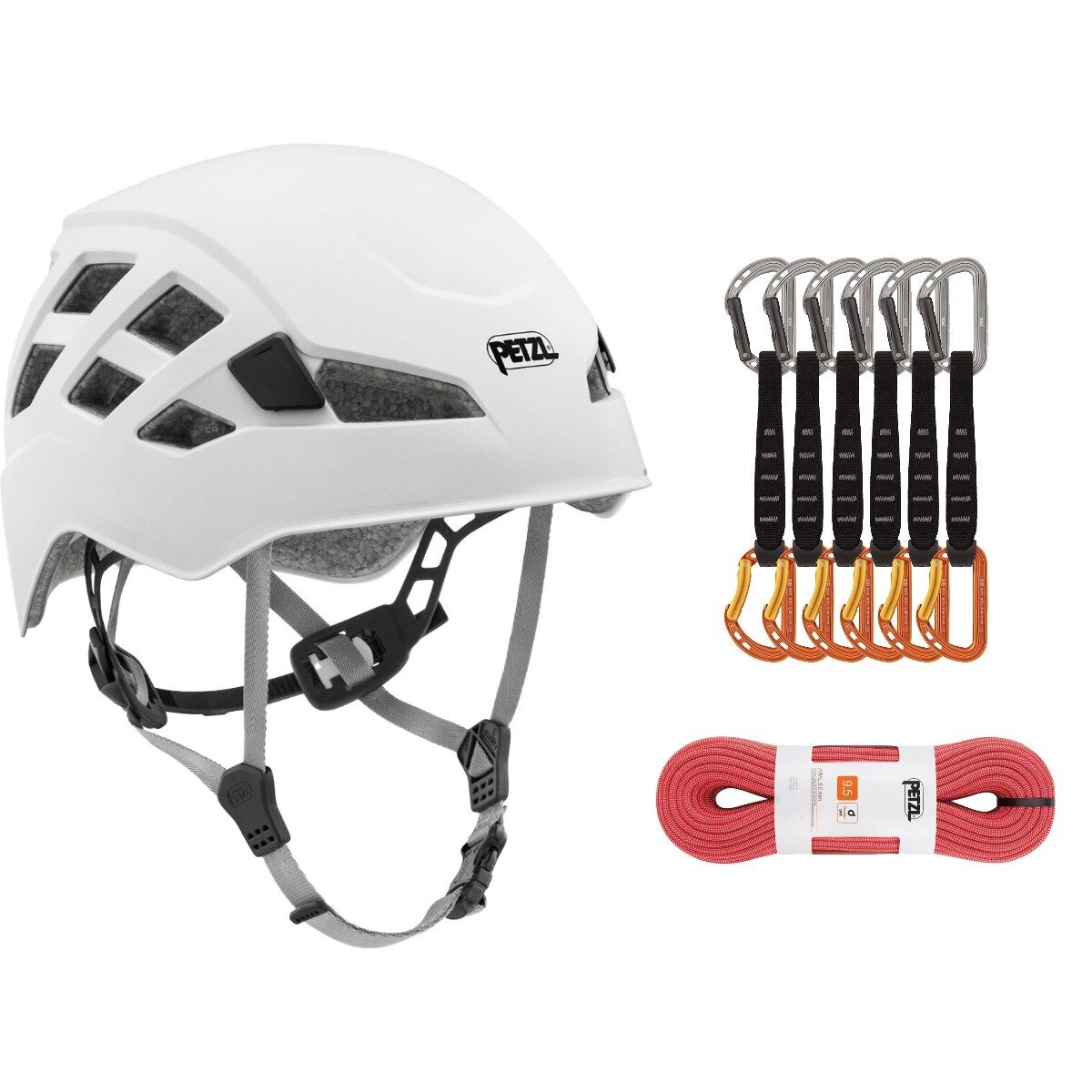 Image of Petzl Sport Climbing Starter Package Red, White, One Color, 80m, S/M, 17cm