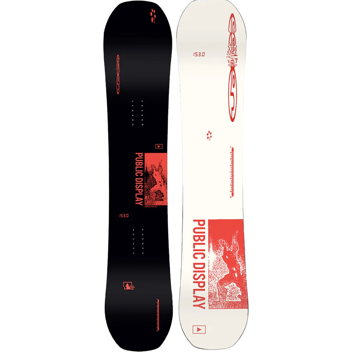 PUBLIC Snowboards Mathes Display Snowboard - 2024 Black/Red