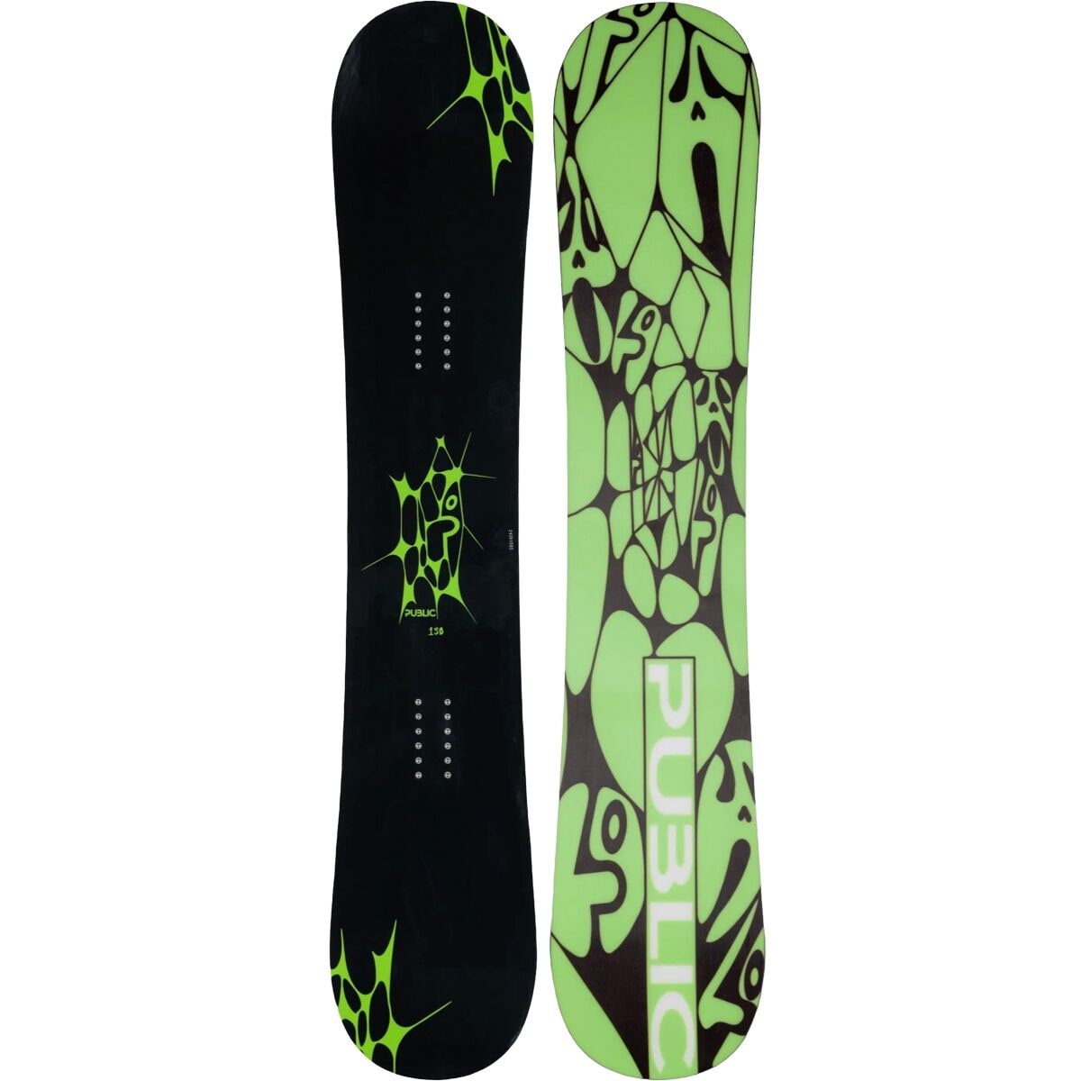 Image of PUBLIC Snowboards General Public Snowboard - 2025 Black/Green, 150cm