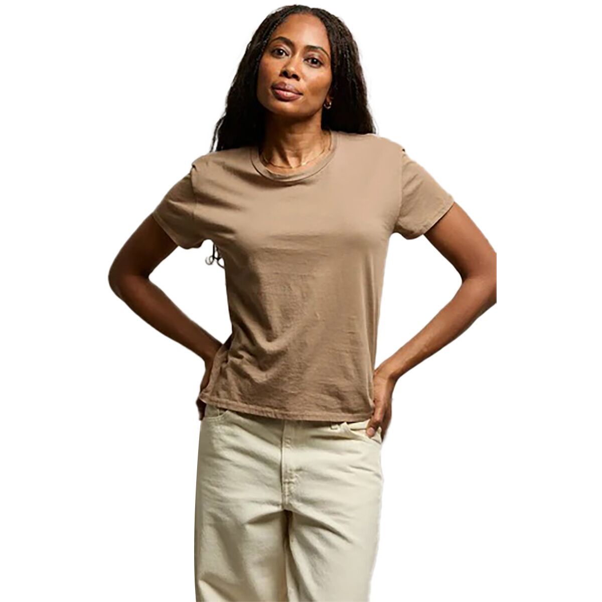 Image of perfectwhitetee Harley Cotton Boxy Crew T-Shirt - Women's Mocha, M