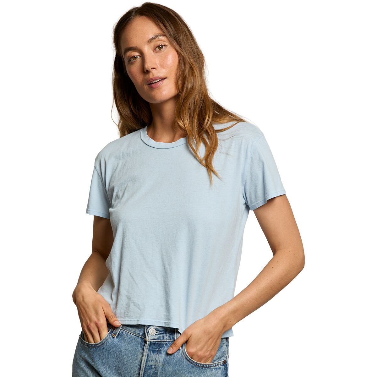 Image of perfectwhitetee Harley Cotton Boxy Crew T-Shirt - Women's Powder Blue, S