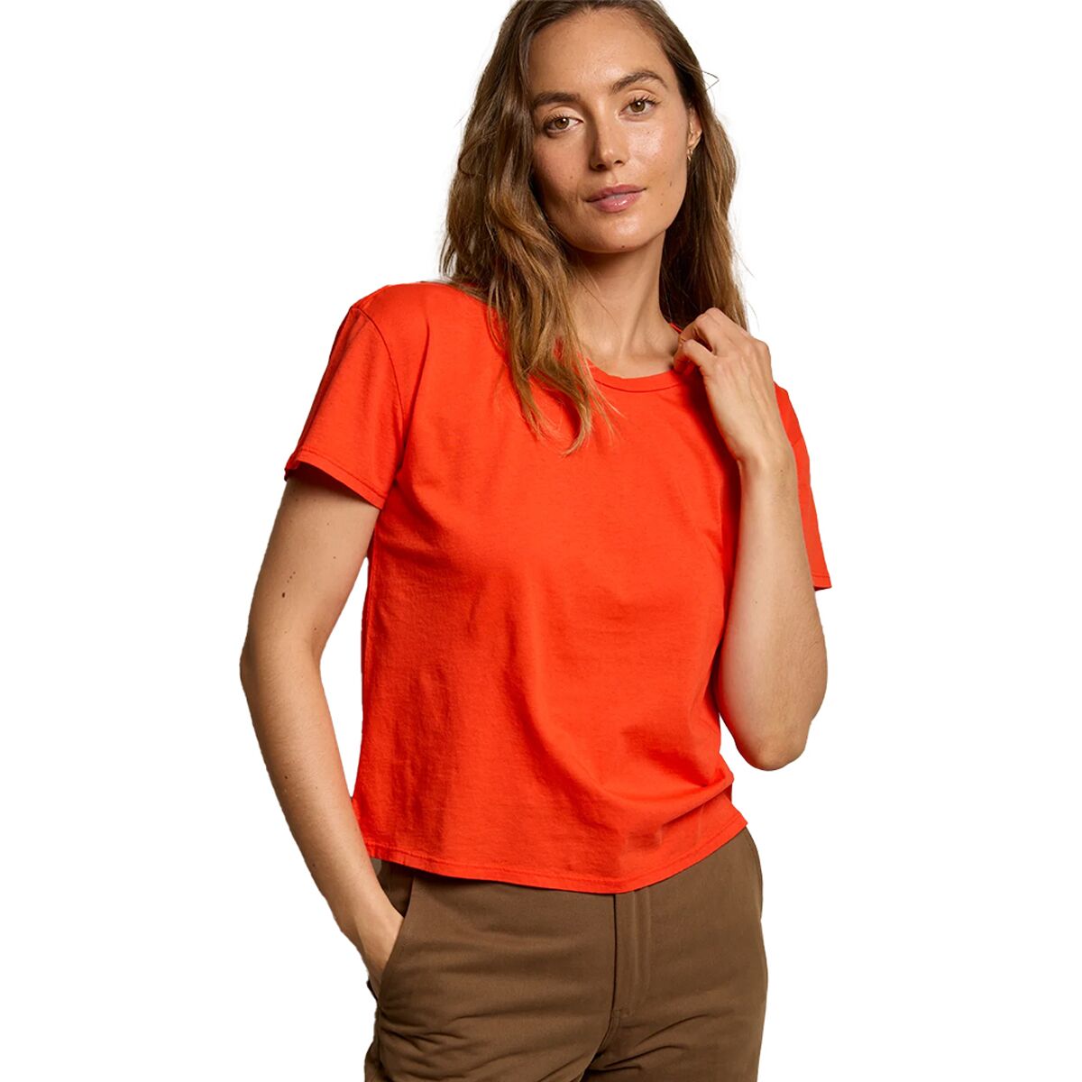 Image of perfectwhitetee Harley Cotton Boxy Crew T-Shirt - Women's Tomato, S