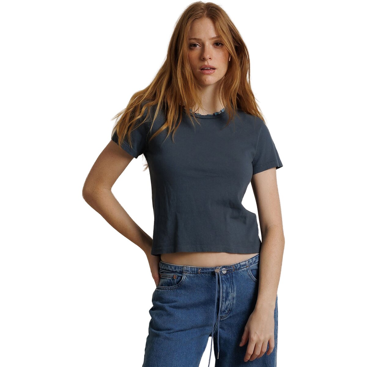 Image of perfectwhitetee Harley Cotton Boxy Crew T-Shirt - Women's Turbulence, M