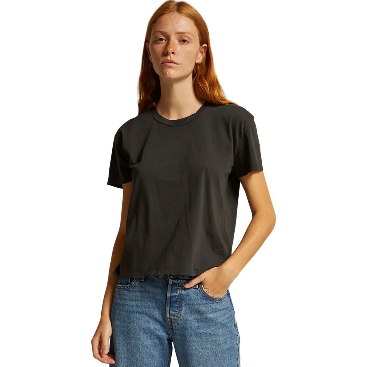 Image of perfectwhitetee Harley Cotton Boxy Crew T-Shirt - Women's Vintage Black, M