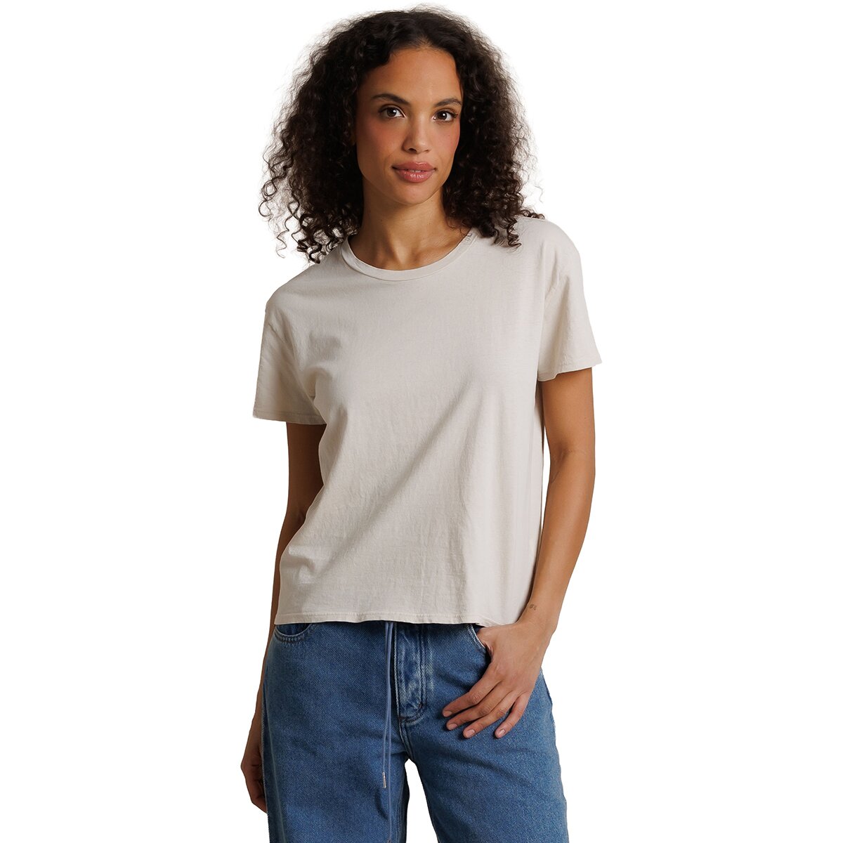 Image of perfectwhitetee Harley Cotton Boxy Crew T-Shirt - Women's Whitecap Grey, M