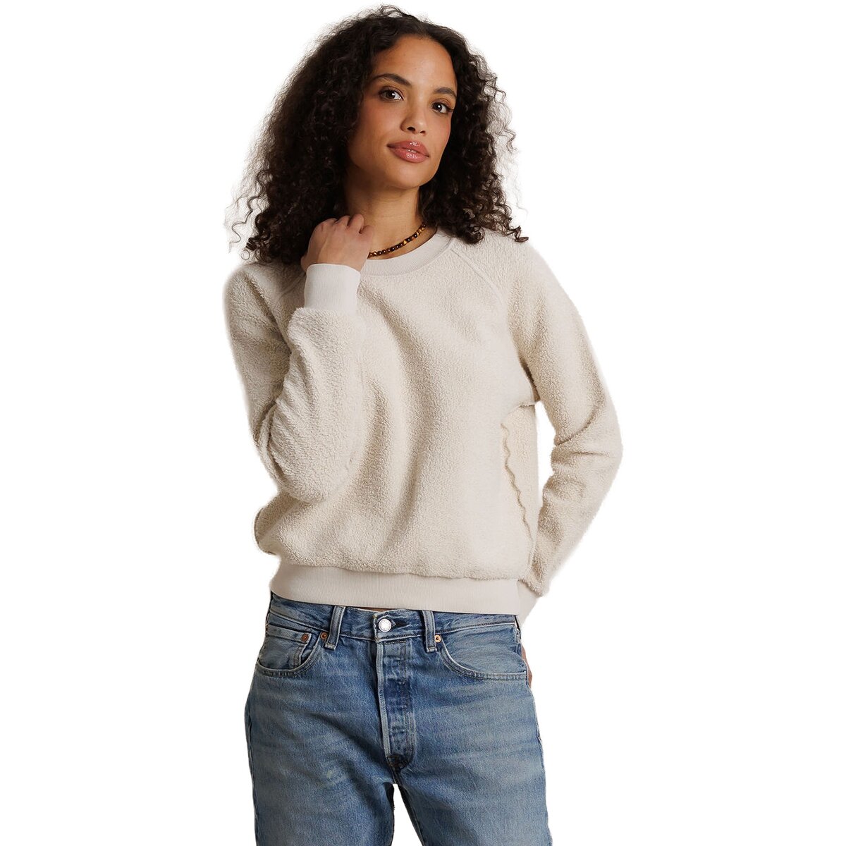 Image of perfectwhitetee Ziggy Reverse Fleece Shrunken Crew Sweater - Women's Whitecap Grey, S