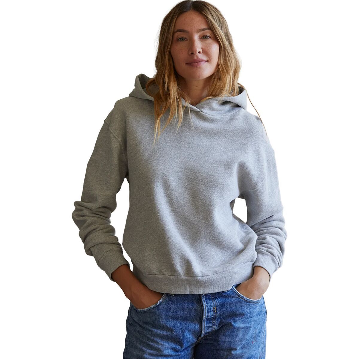 Image of perfectwhitetee Heart Fleece Pullover Hoodie - Women's Heather Grey, XS