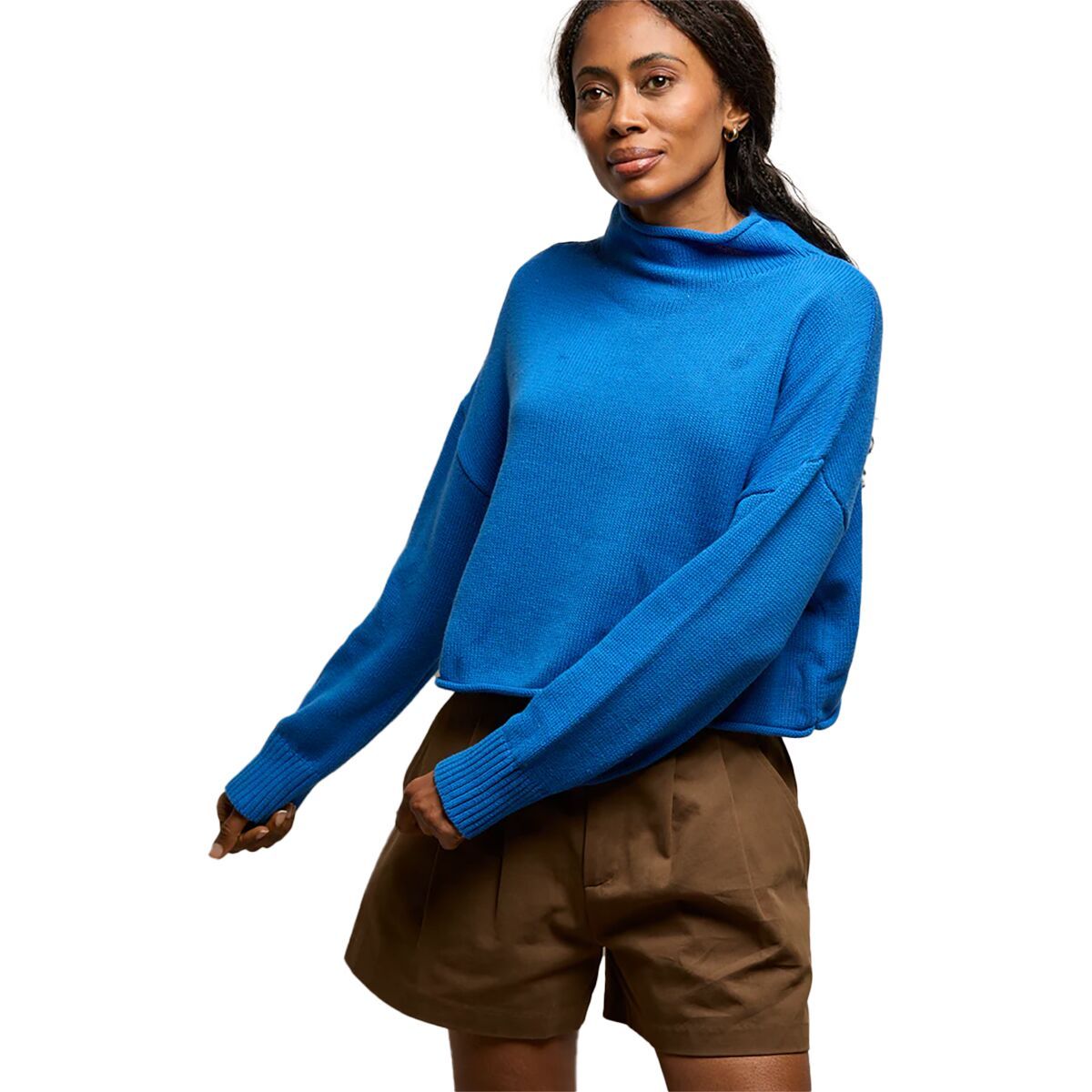 Image of perfectwhitetee Kiki Mockneck Sweater - Women's Cobalt, XL