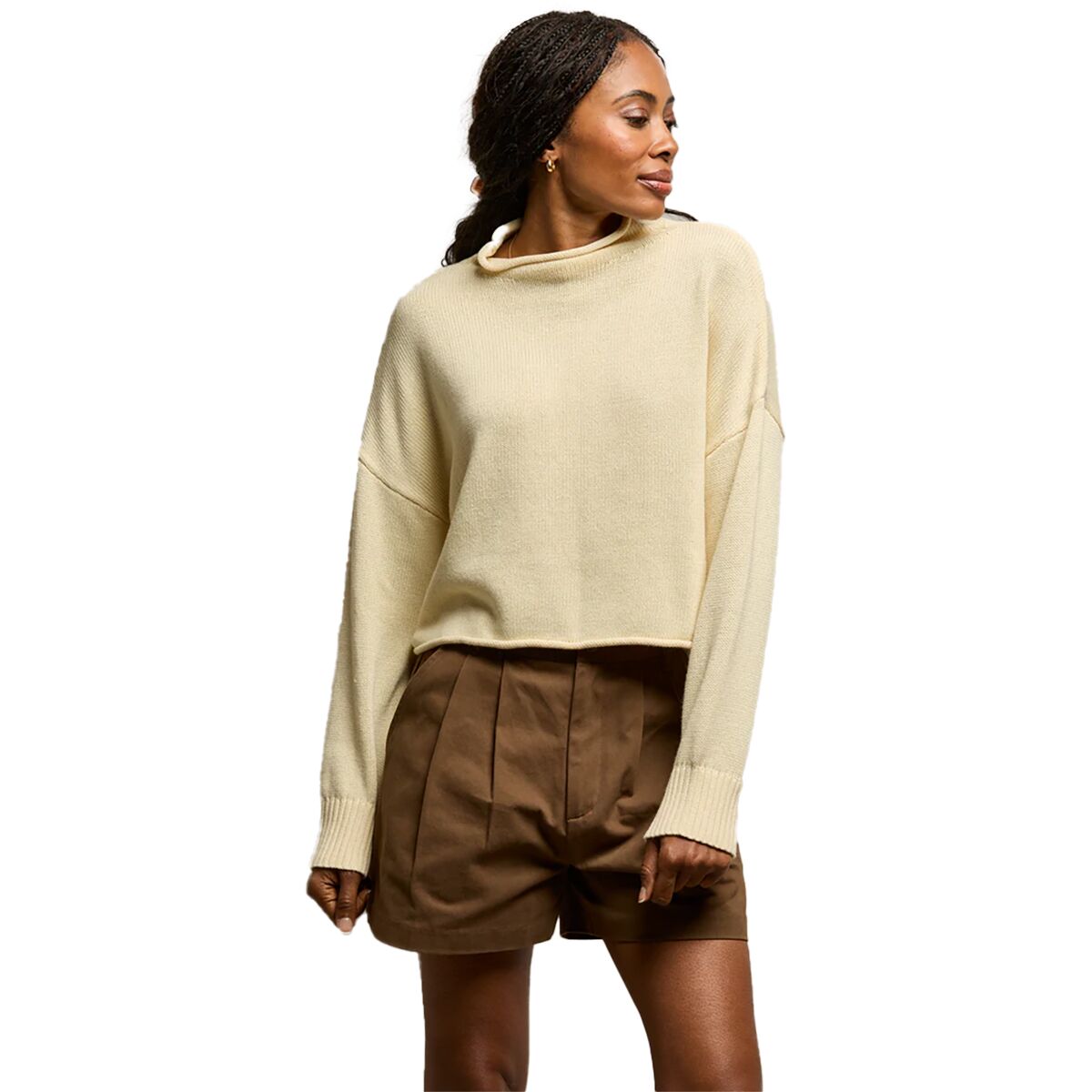 Image of perfectwhitetee Kiki Mockneck Sweater - Women's Custard, XL