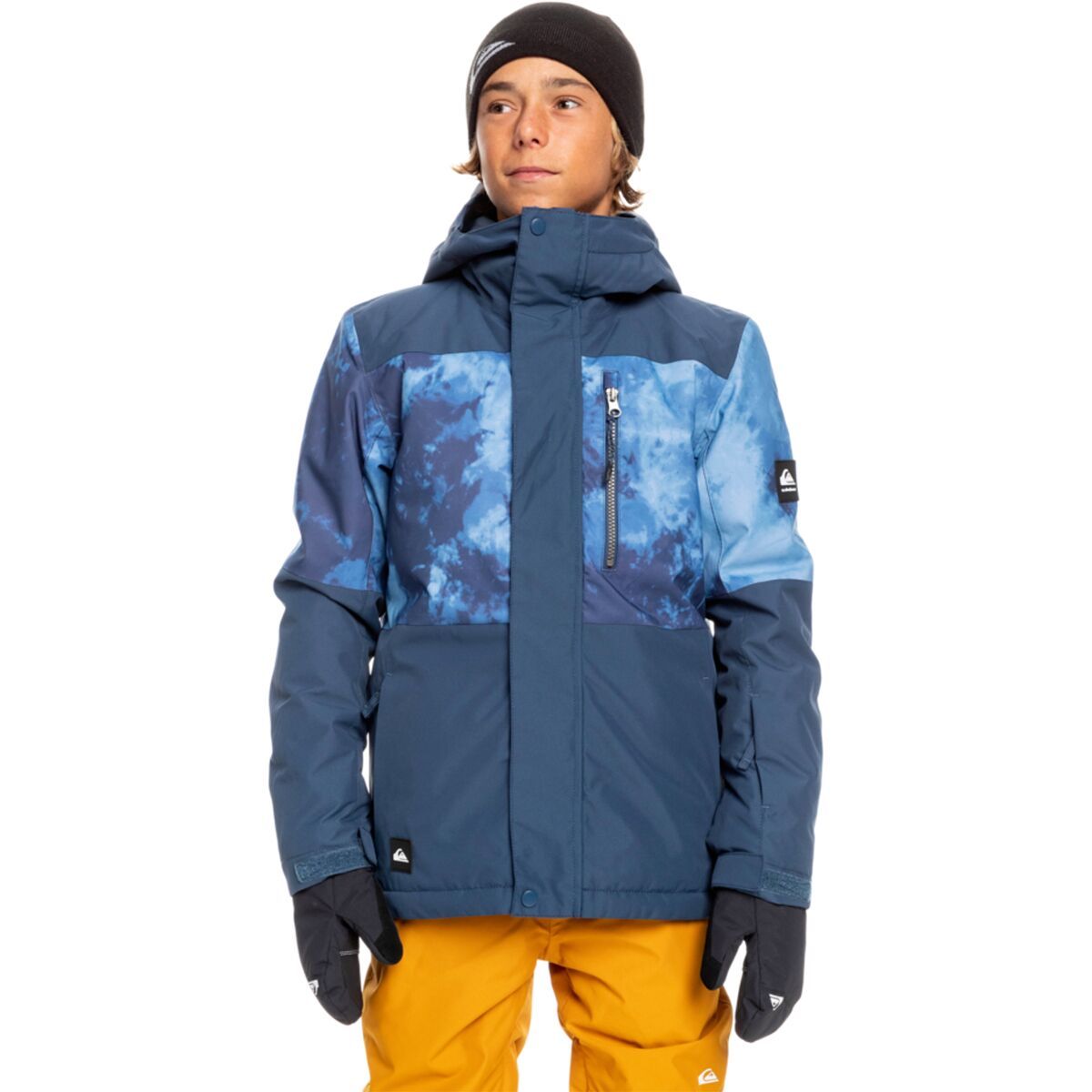 Quiksilver Mission Printed Block Jacket - Kids' Insignia Blue Quiet Storm, XL(16)