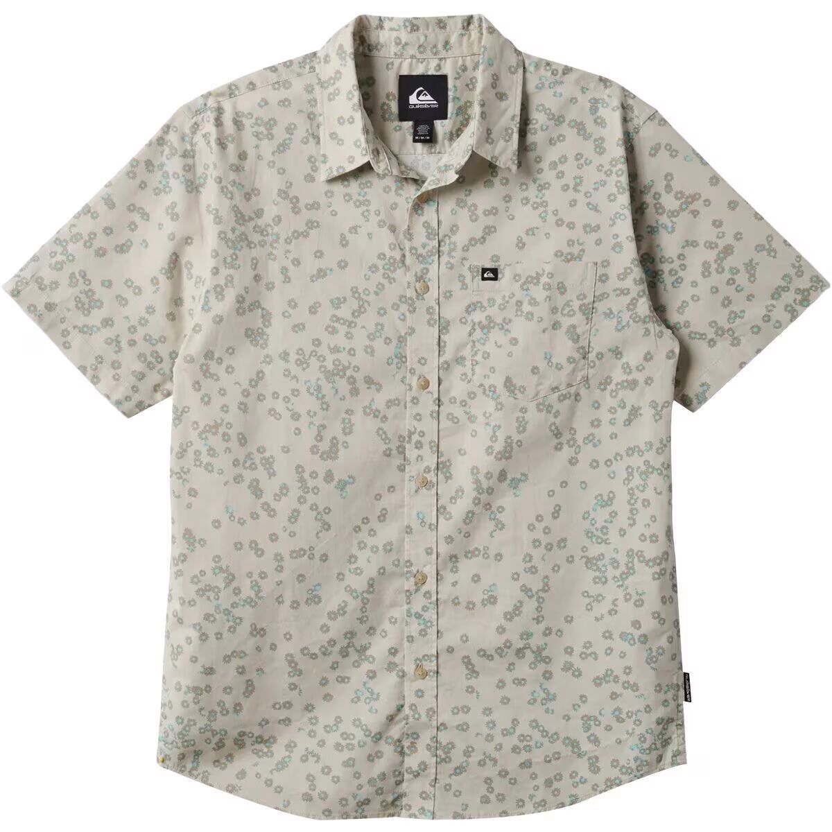 Quiksilver Cosmic Fields Classic Short-Sleeve Shirt - Men's Silver Birch, S