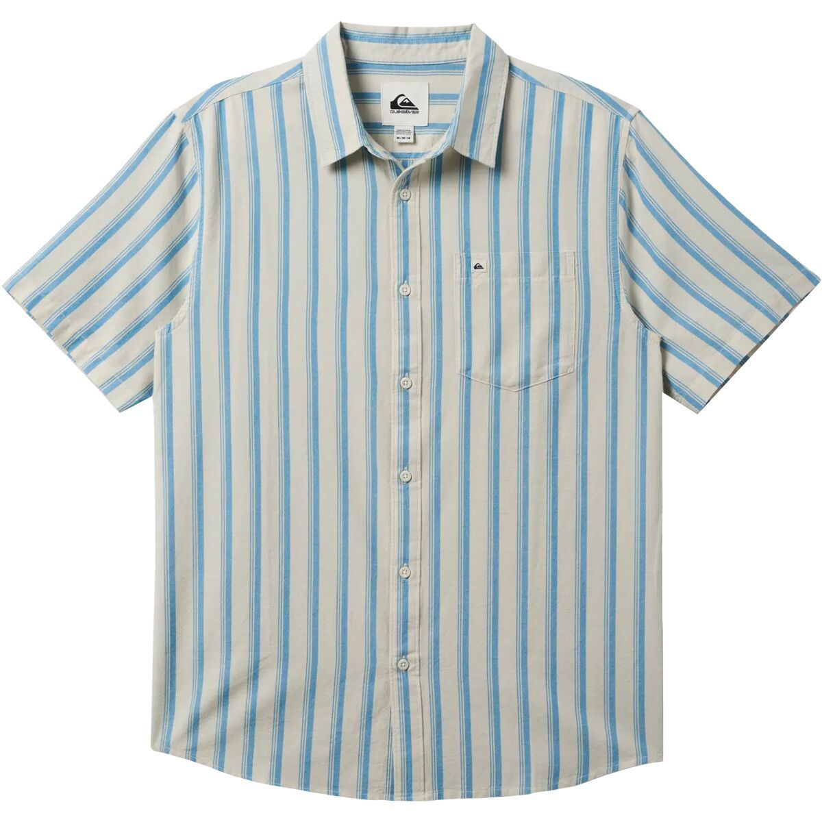 Quiksilver Oxford Stripe Classic Short-Sleeve Shirt - Men's Niagara, XL