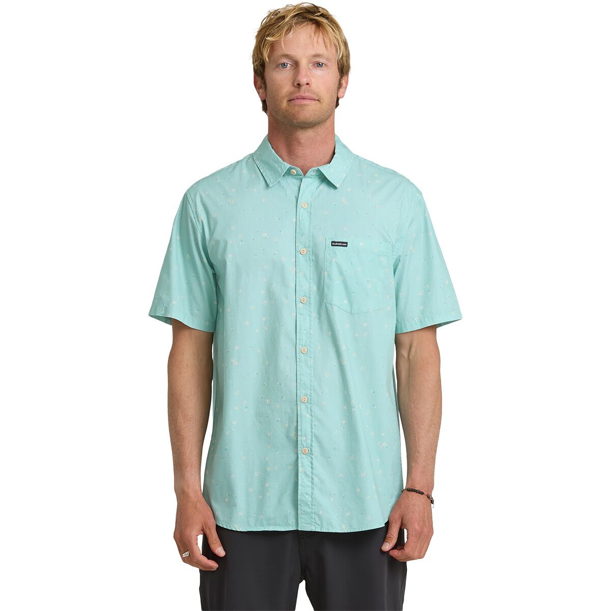 Image of Quiksilver Ditsy Blossom Classic Short-Sleeve Shirt - Men's Blue Haze, M