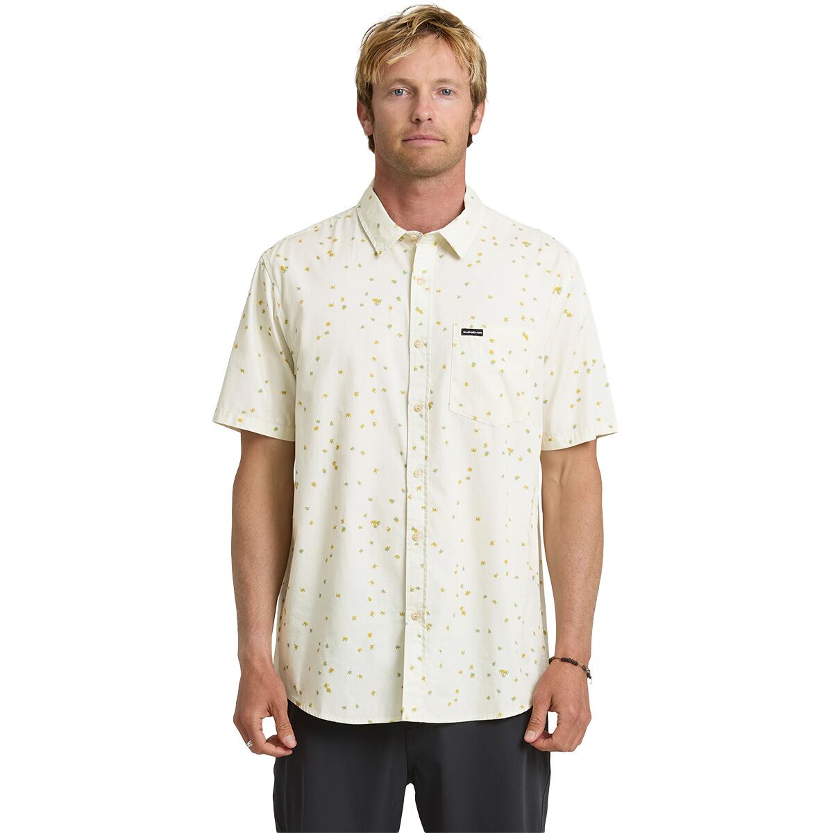 Image of Quiksilver Ditsy Blossom Classic Short-Sleeve Shirt - Men's Bone White, S