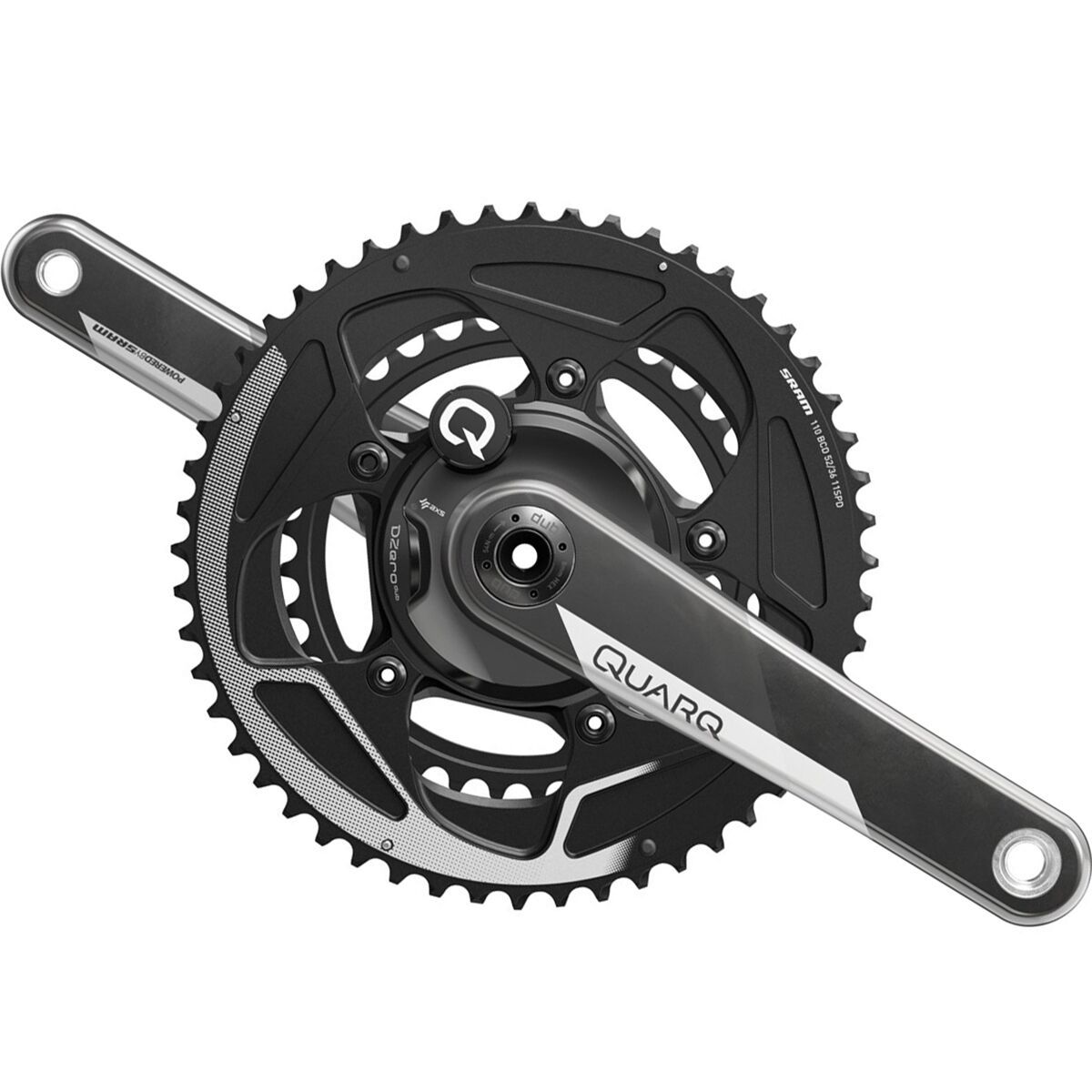Image of Quarq DZERO DUB Road Power Meter Crankset Black, 170mm/52-36T