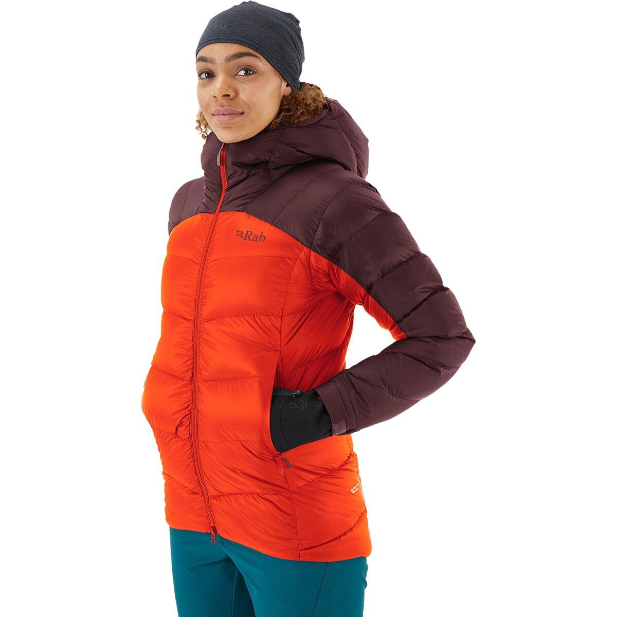 Rab Neutrino Pro Down Jacket - Women's Deep Heather/Red Grapefruit, S