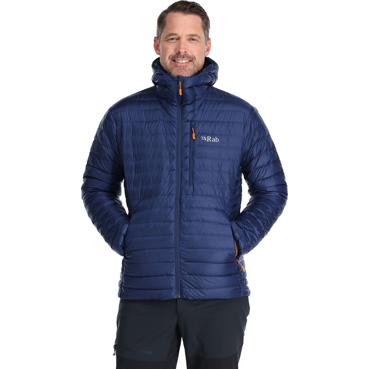 Rab Microlight Alpine Down Jacket - Men's Deep Ink/Marmalade, XL