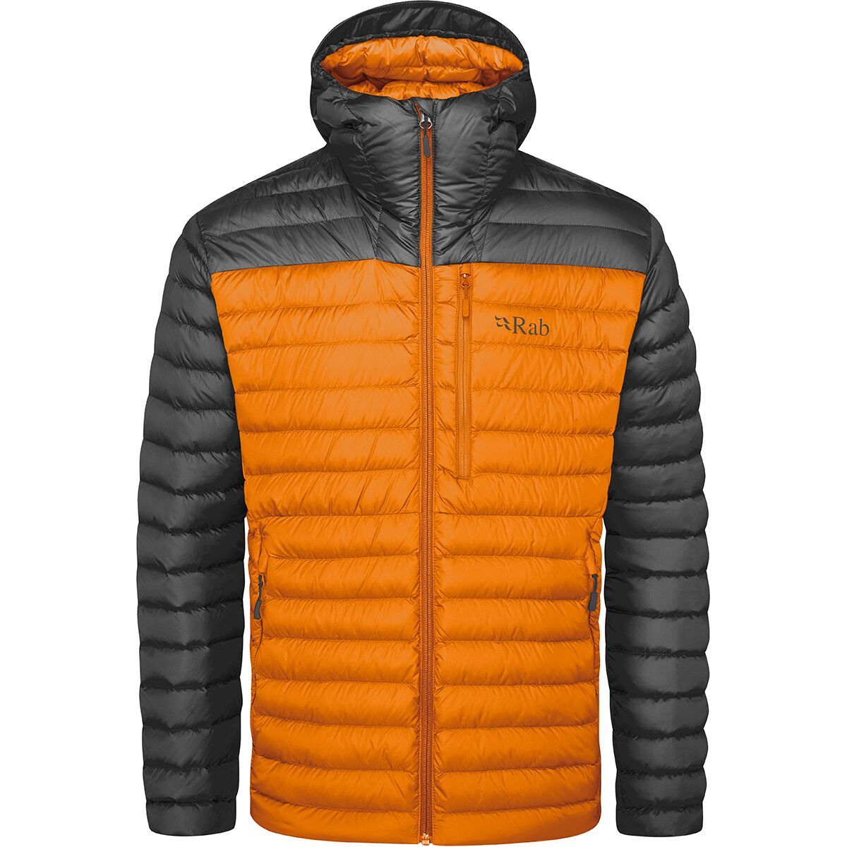 Rab Microlight Alpine Down Jacket - Men's Graphene/Marmalade, XXL