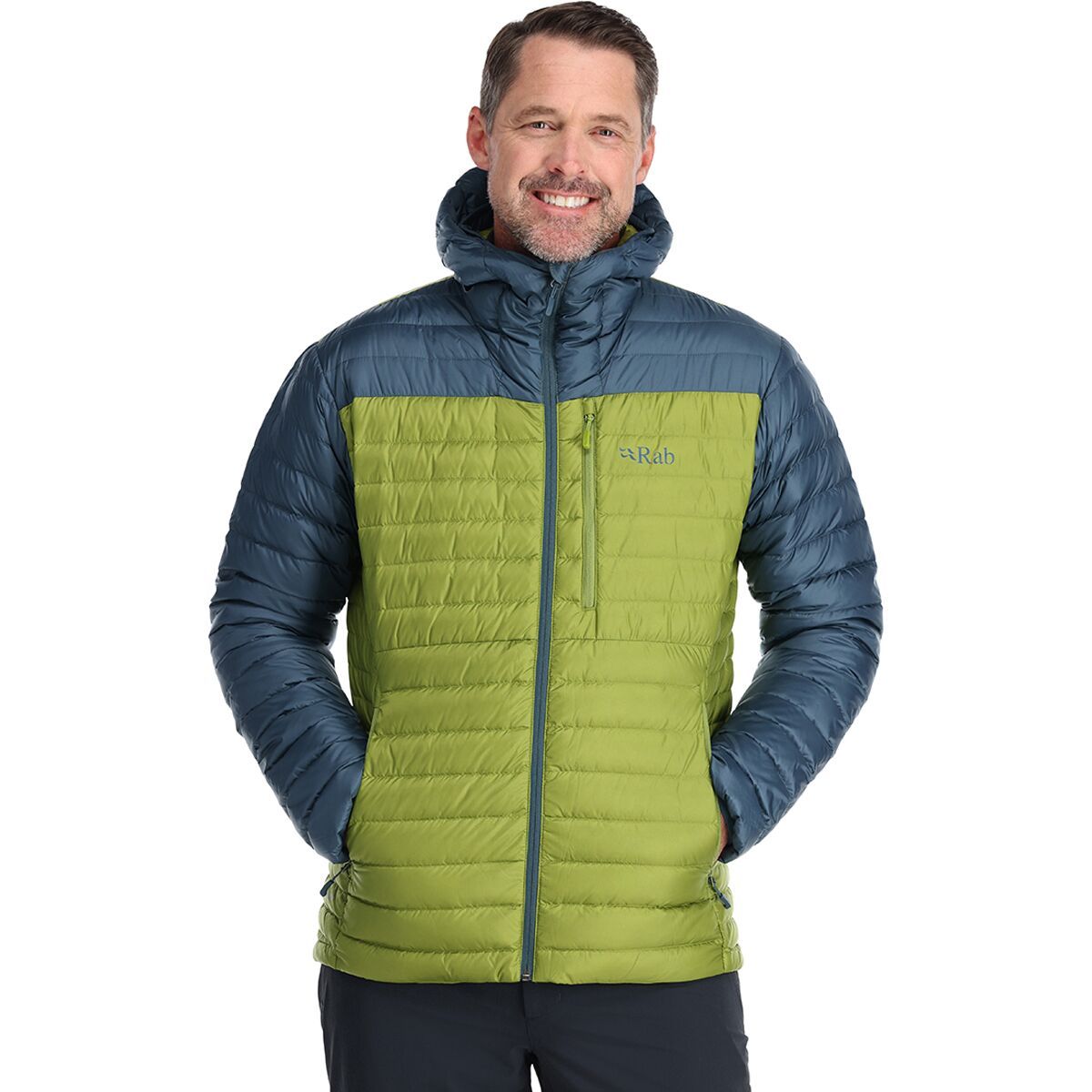 Rab Microlight Alpine Down Jacket - Men's Orion Blue/Aspen Green, XS