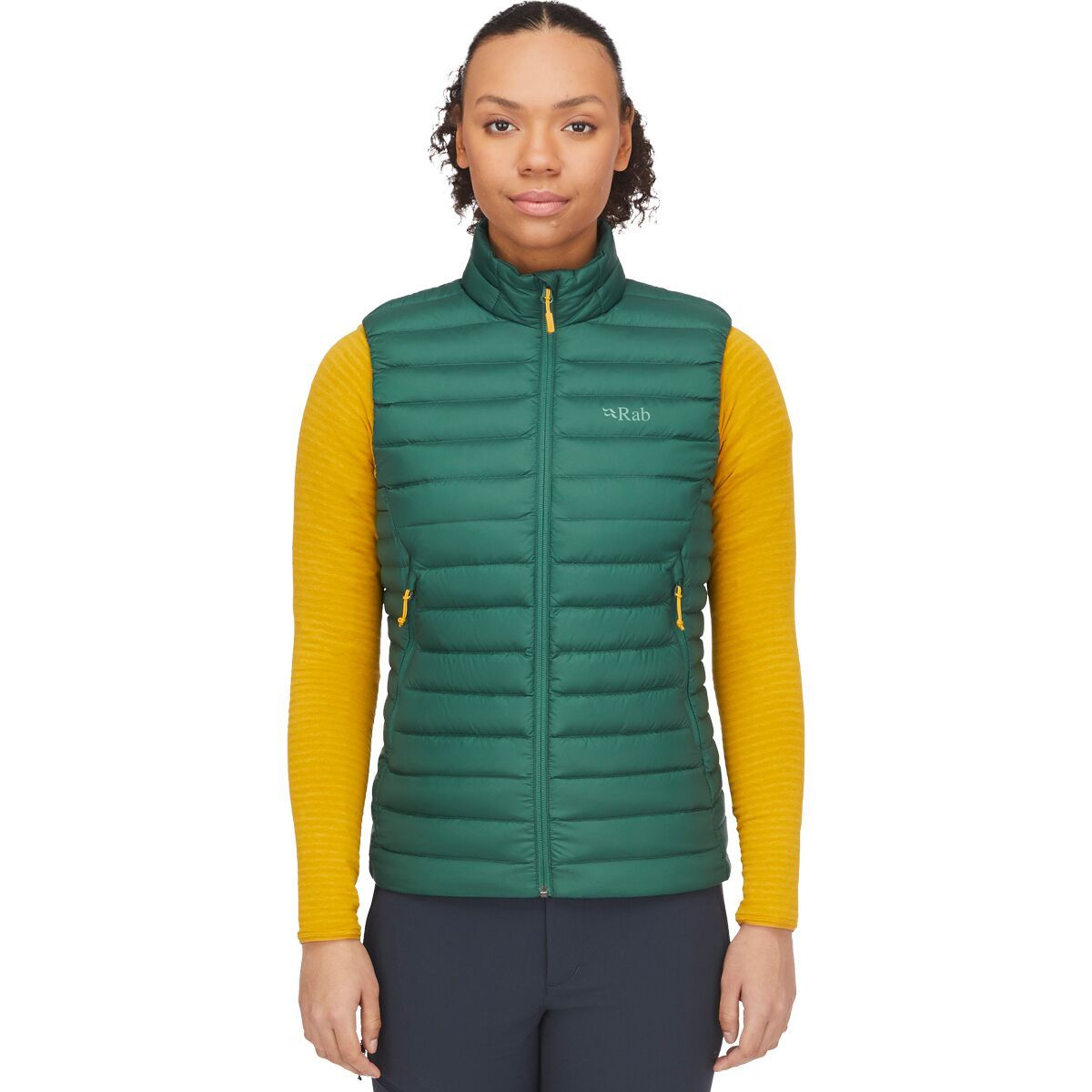 Rab Microlight Down Vest - Women's Green Slate, XL