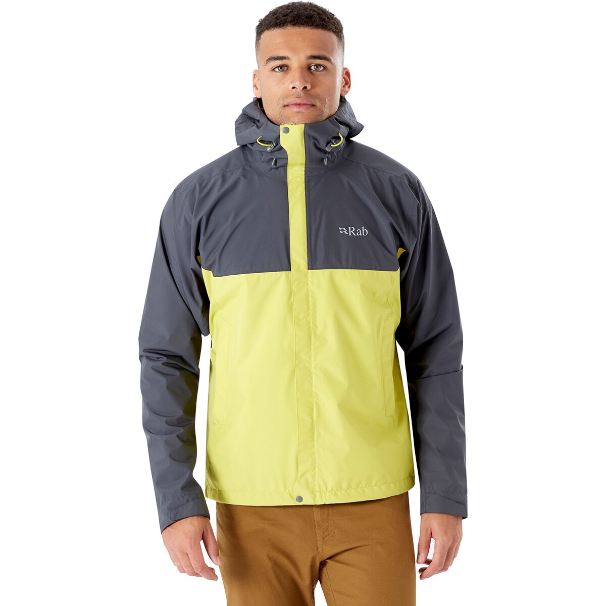 RAB Men's Downpour Eco Jacket - Graphene/zest - Small