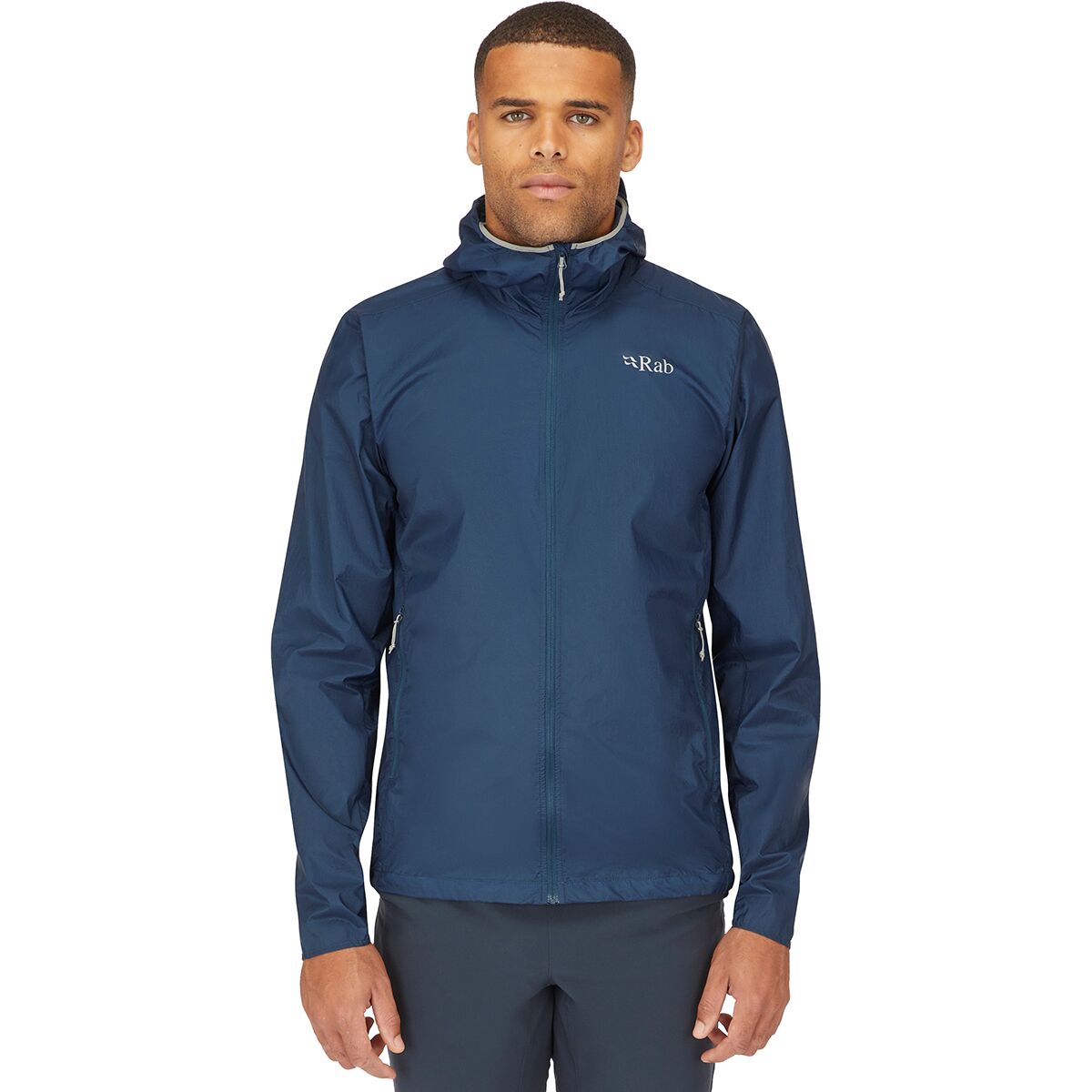 Image of Rab Vital Windshell Hooded Jacket - Men's Tempest Blue, M