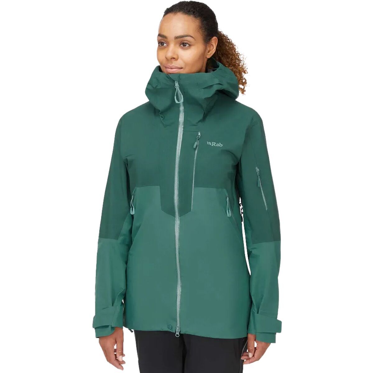 Image of Rab Khroma Latok GTX Jacket - Women's Green Slate/Eucalyptus, S