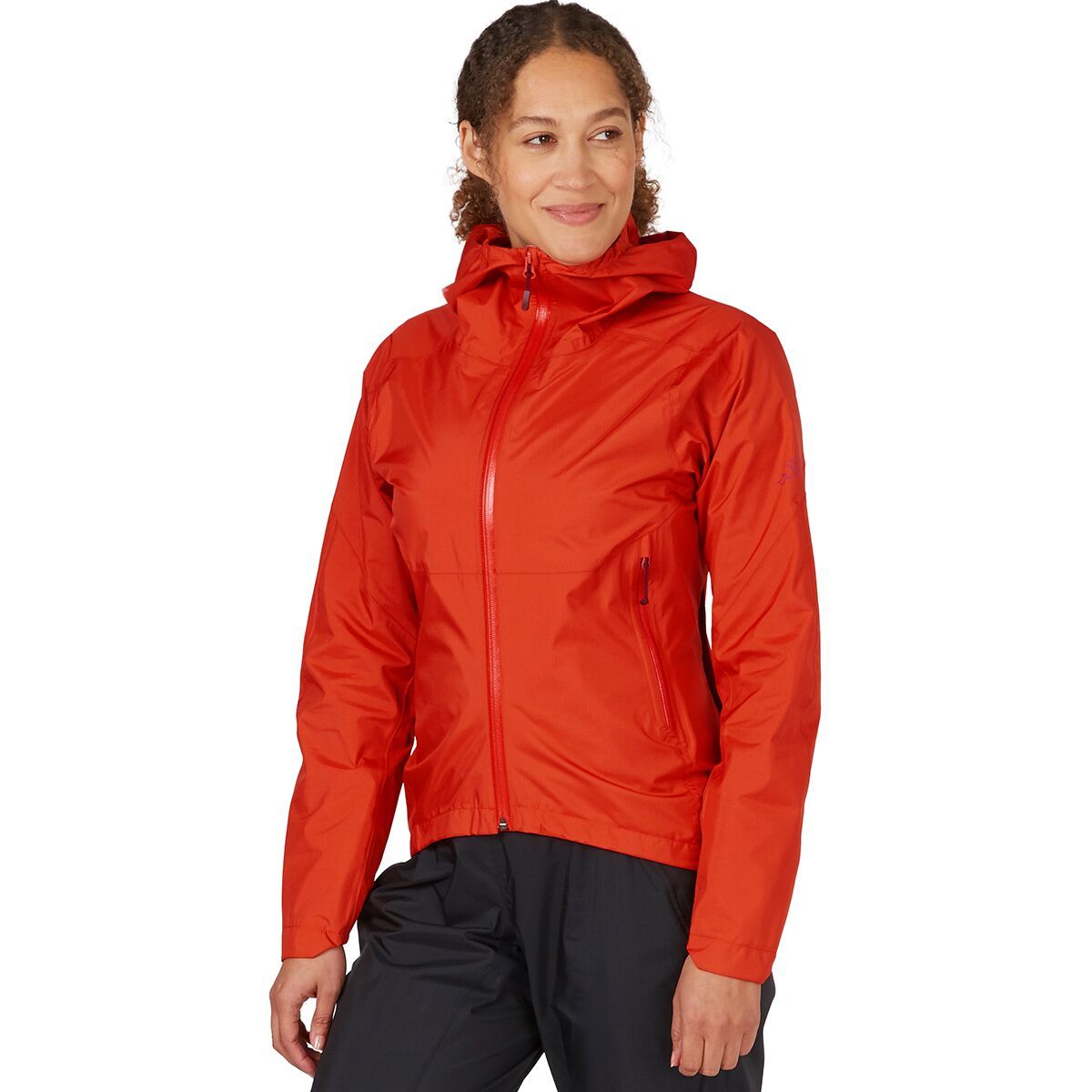 Image of Rab Cinder Downpour Jacket - Women's Red Grapefruit, S