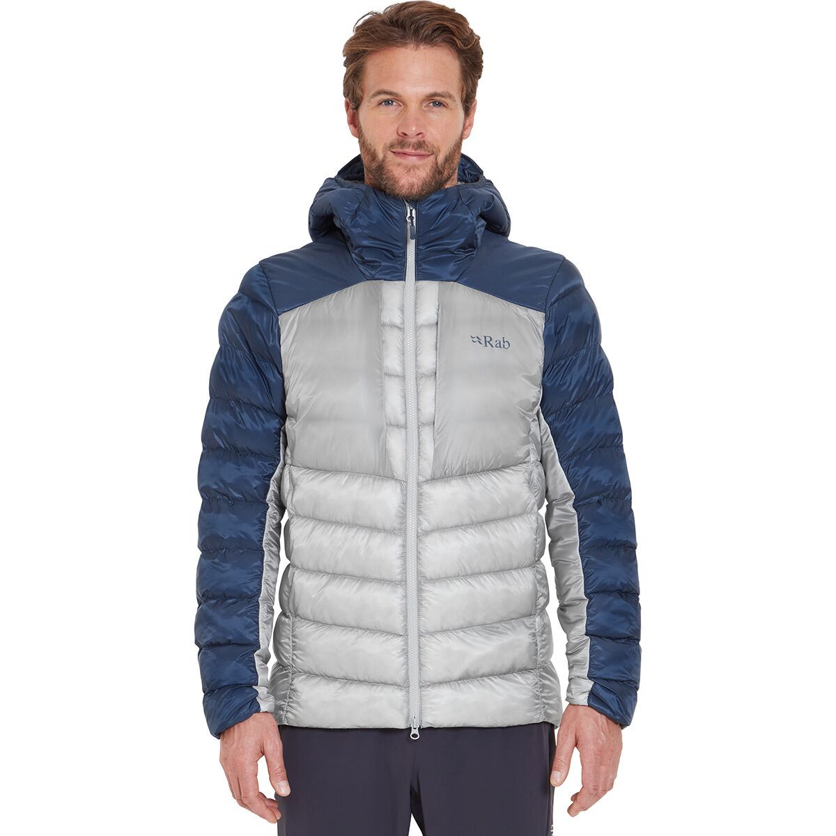 Image of Rab Cirrus Ultra Hooded Jacket - Men's Tempest Blue/Light Zinc, XXL