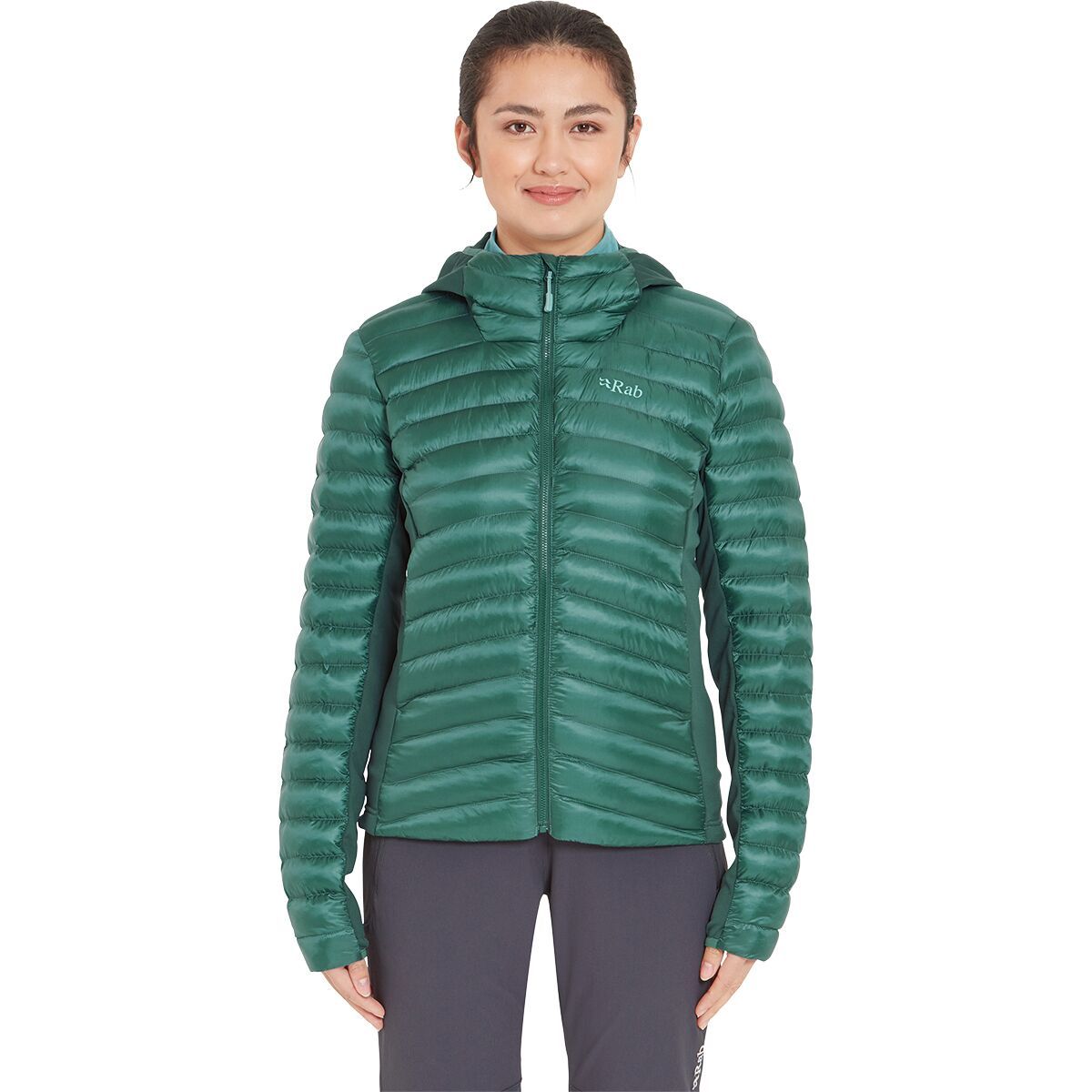 Image of Rab Cirrus Flex 2.0 Hooded Jacket - Women's Eucalyptus/Green Slate, XS
