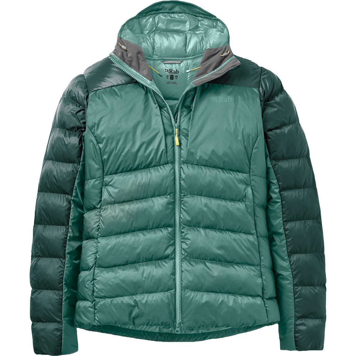 Image of Rab Cirrus Ultra Hooded Jacket - Women's Green Slate/Eucalyptus, XS