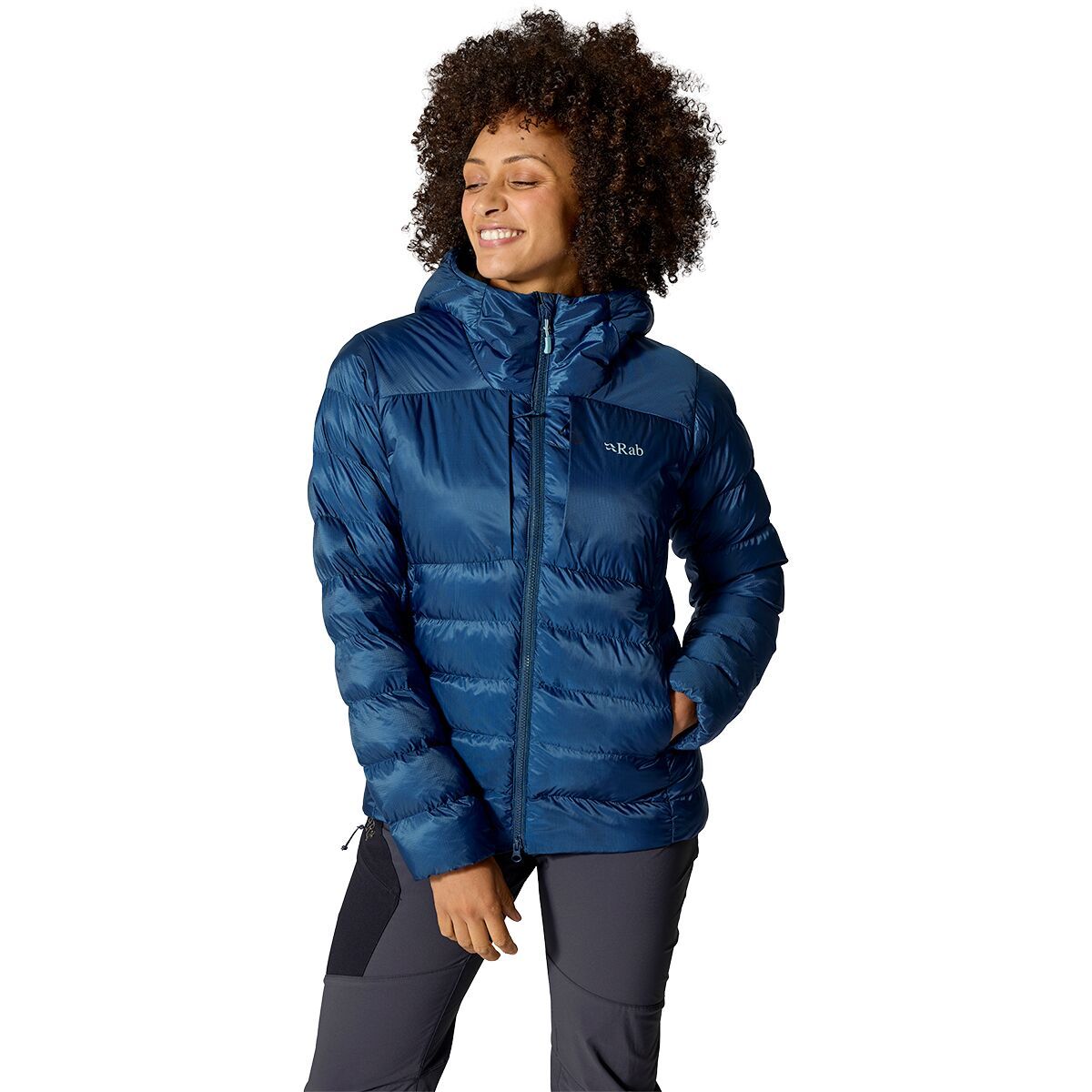 Image of Rab Cirrus Ultra Hooded Jacket - Women's Tempest Blue, XS