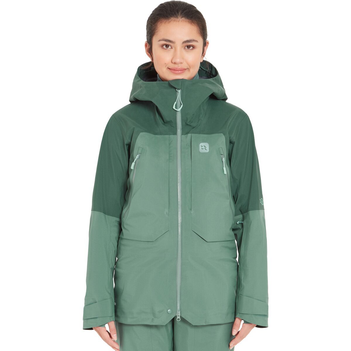 Image of Rab Khroma Converge Jacket - Women's Green Slate/Eucalyptus, M