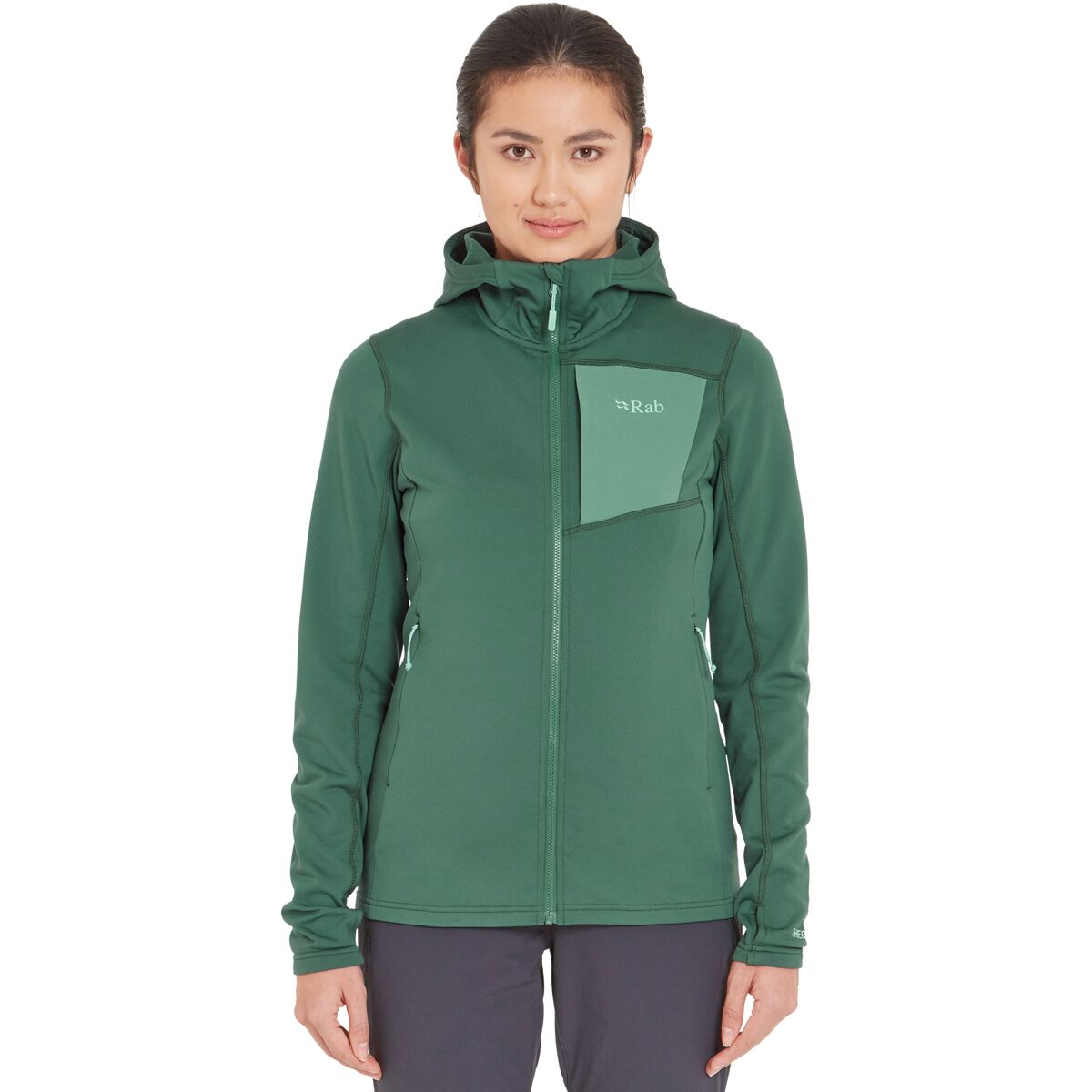 Image of Rab Superflux Full-Zip Hooded Jacket - Women's Green Slate, M