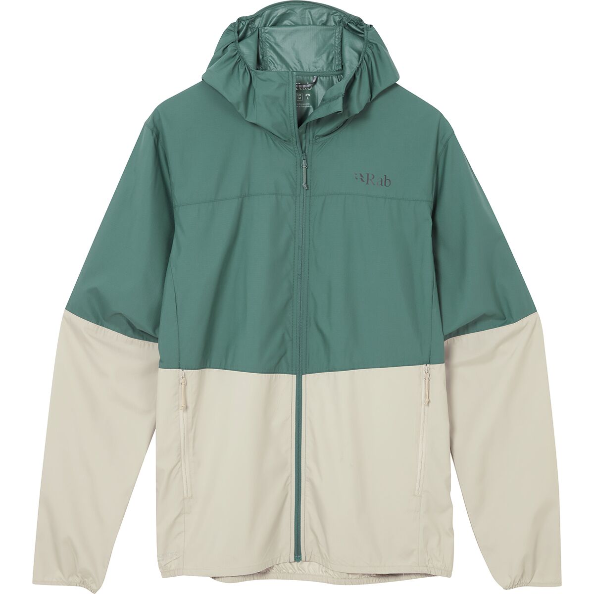 Image of Rab Windgather Hooded Jacket - Men's Sage/Pebble, L